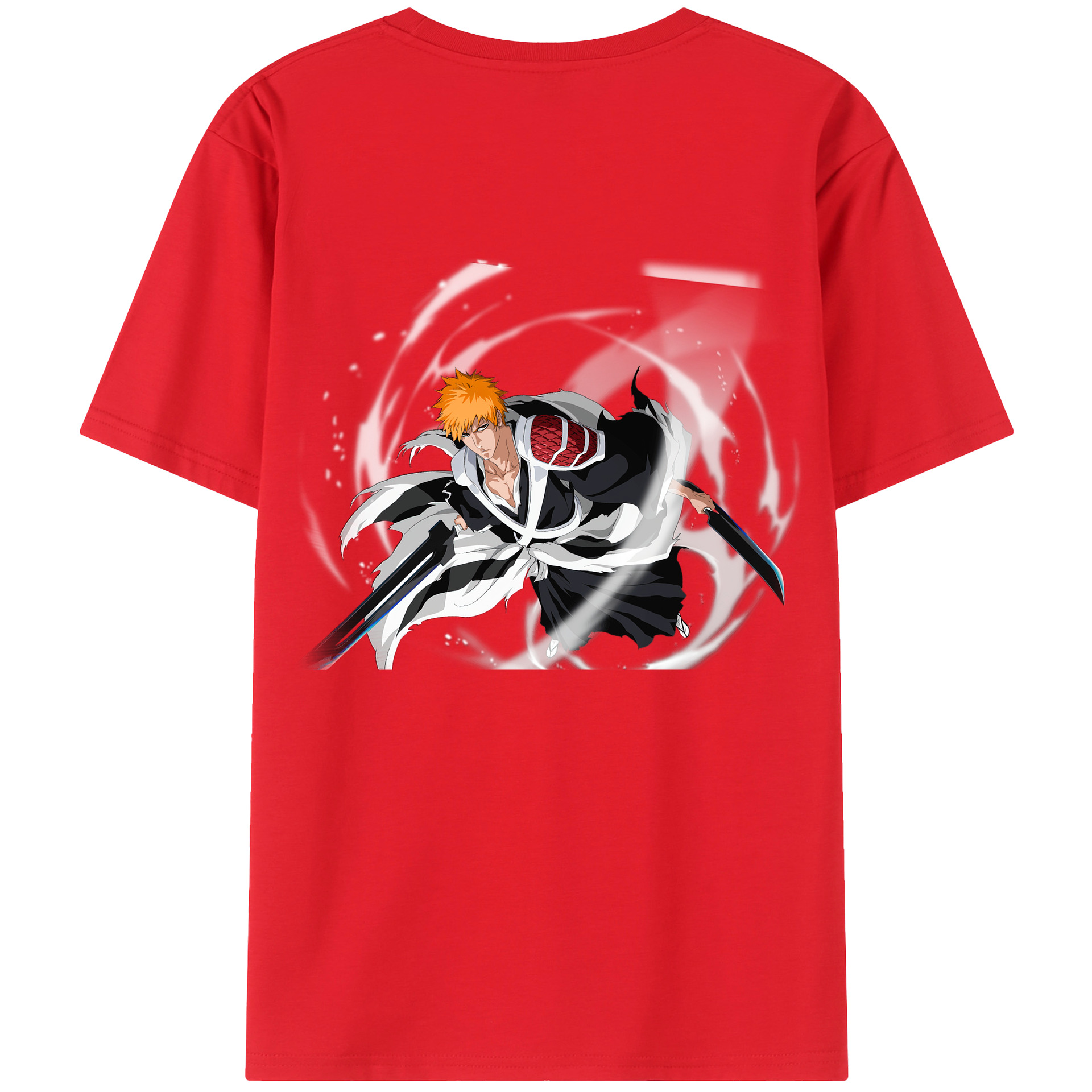 （画像用） ブリーチ 黒崎一護（くろさき いちご）BLEACH Kurosaki Ichigo 綿100％ メンズ半袖Tシャツ（バックプリント） 通気性