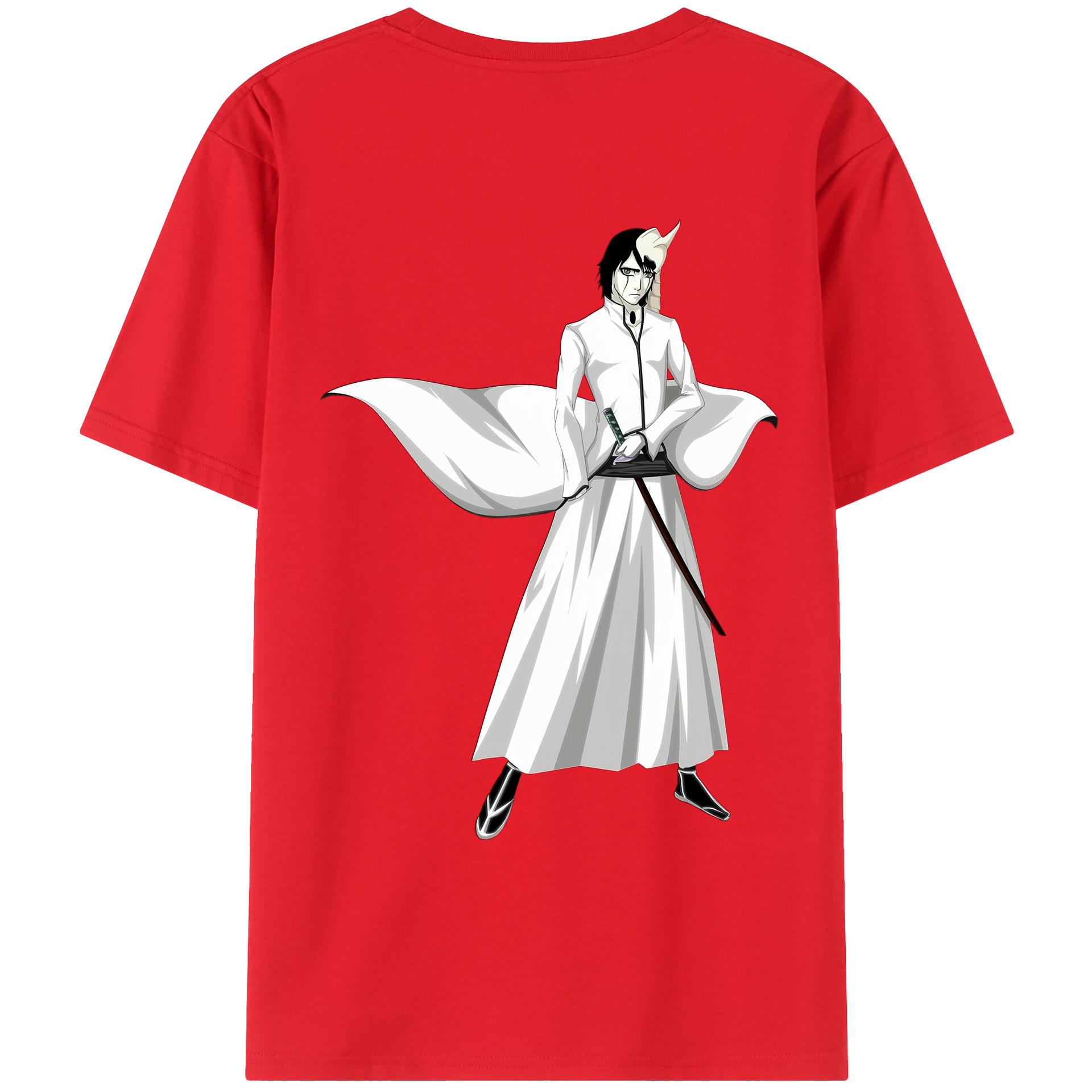 （画像用） ブリーチ ウルキオラ·シファー BLEACH Ulquiorra cifer 綿100％ メンズ半袖Tシャツ（バックプリント） 通気性
