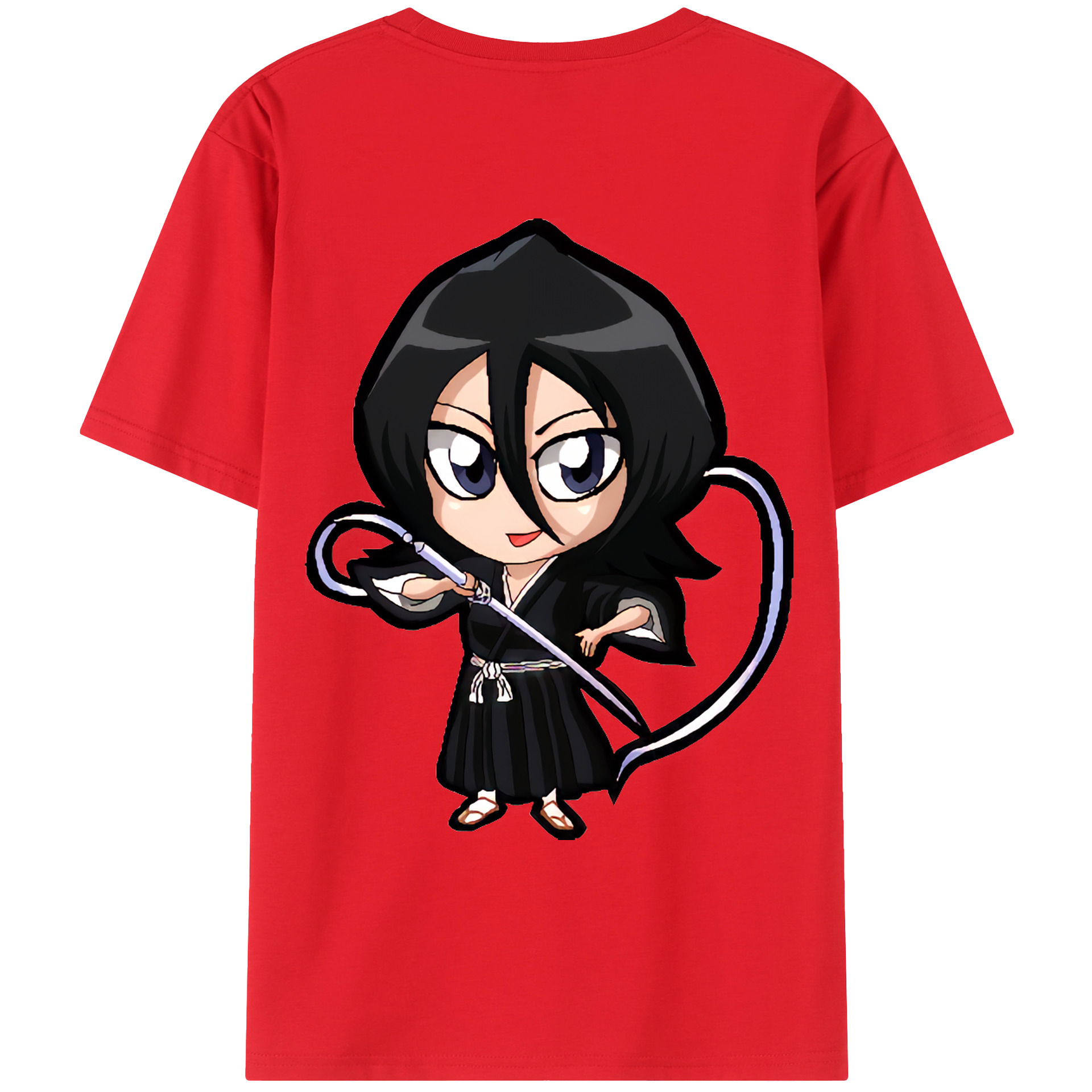 （画像用） ブリーチ 朽木ルキア BLEACH Kuchiki Rukia 綿100％ メンズ半袖Tシャツ（バックプリント） 通気性