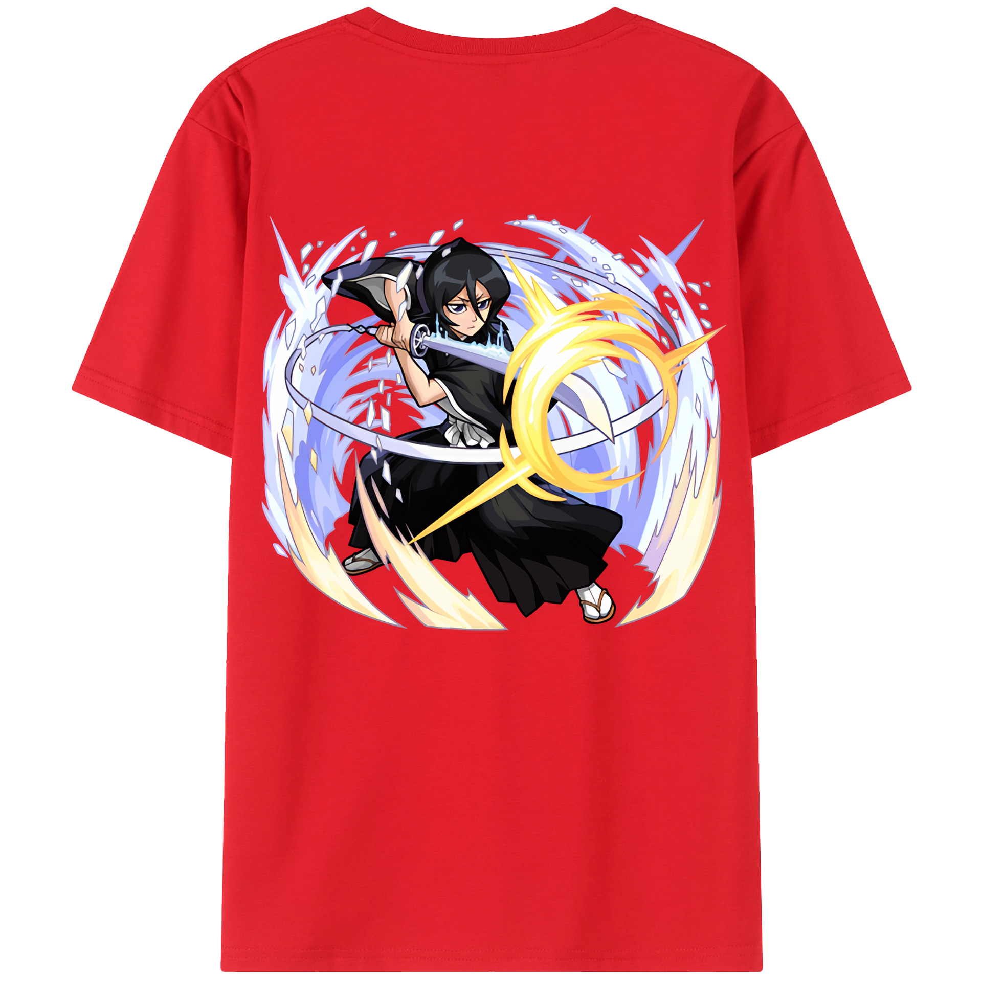 （画像用） ブリーチ 朽木ルキア BLEACH Kuchiki Rukia 綿100％ メンズ半袖Tシャツ（バックプリント） 通気性