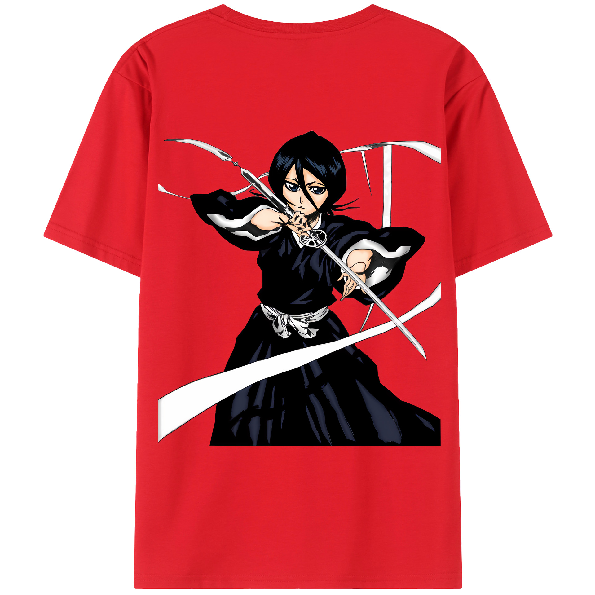 （画像用） ブリーチ 朽木ルキア BLEACH Kuchiki Rukia 綿100％ メンズ半袖Tシャツ（バックプリント） 通気性
