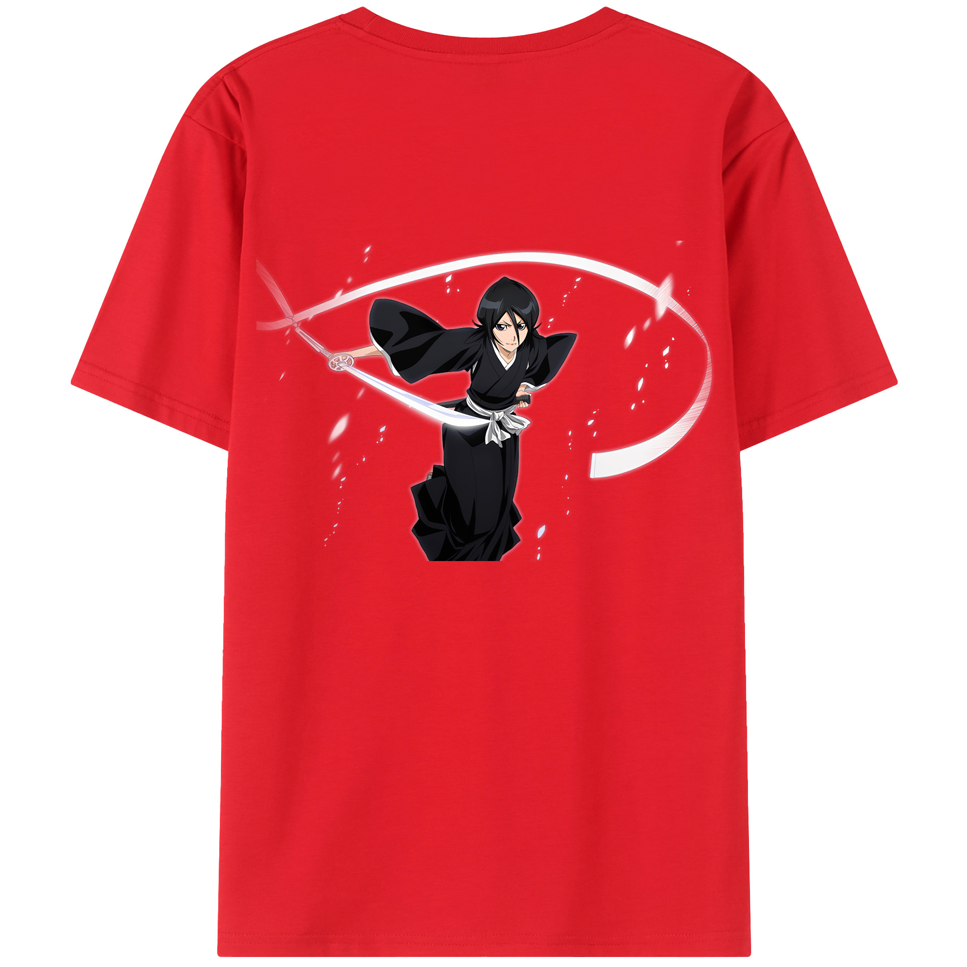 （画像用） ブリーチ 朽木ルキア BLEACH Kuchiki Rukia 綿100％ メンズ半袖Tシャツ（バックプリント） 通気性