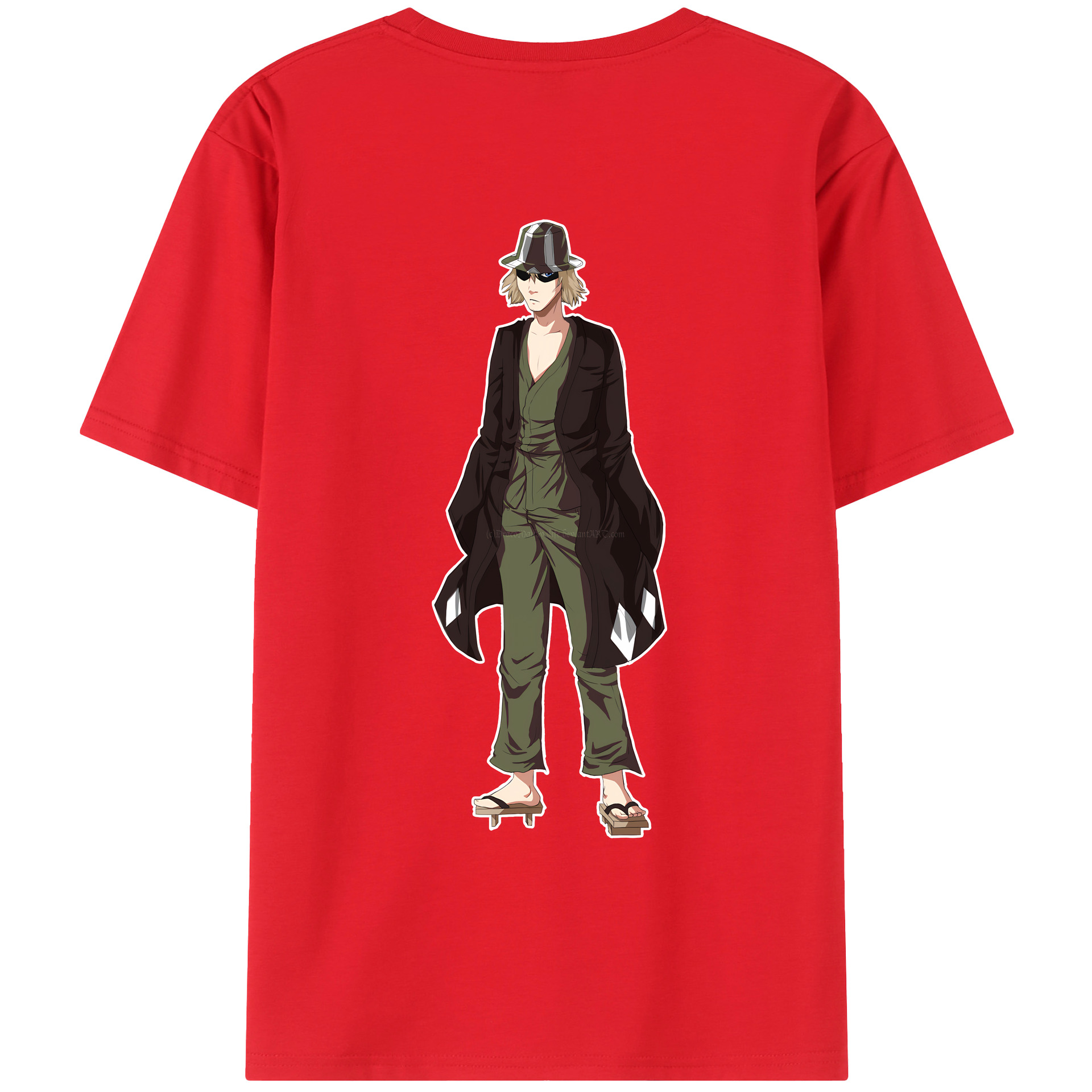 （画像用） "ブリーチ 浦原 喜助（うらはら きすけ） BLEACH Urahara Kisuke " 綿100％ メンズ半袖Tシャツ（バックプリント） 通気性