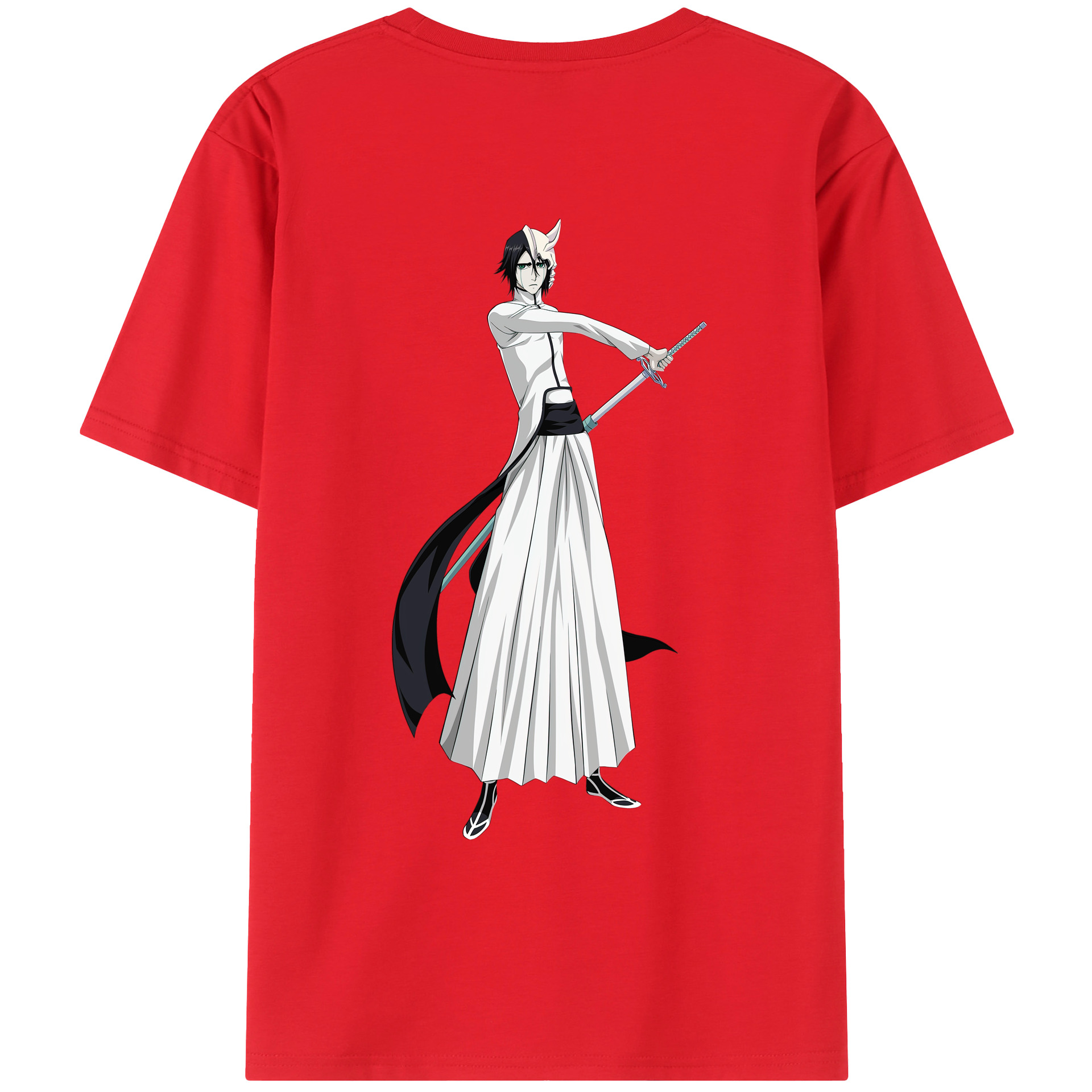 （画像用） ブリーチ ウルキオラ·シファー BLEACH Ulquiorra cifer 綿100％ メンズ半袖Tシャツ（バックプリント） 通気性