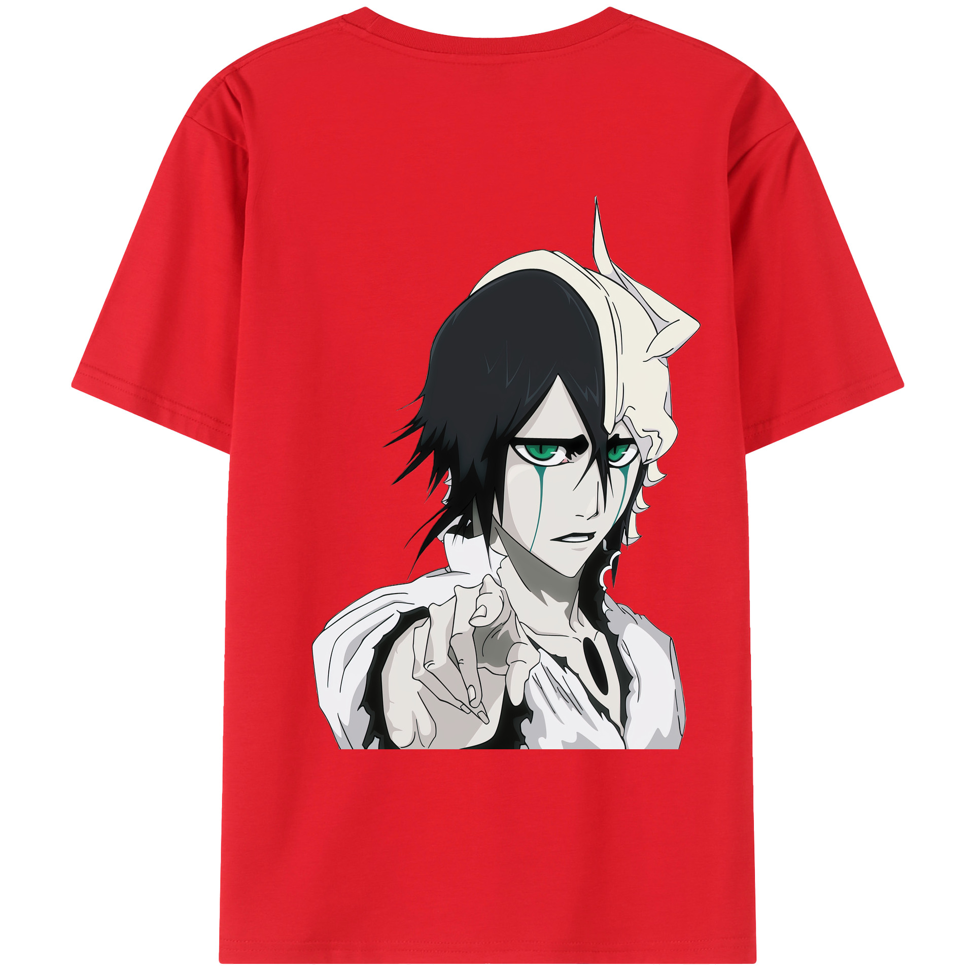 （画像用） ブリーチ ウルキオラ·シファー BLEACH Ulquiorra cifer 綿100％ メンズ半袖Tシャツ（バックプリント） 通気性