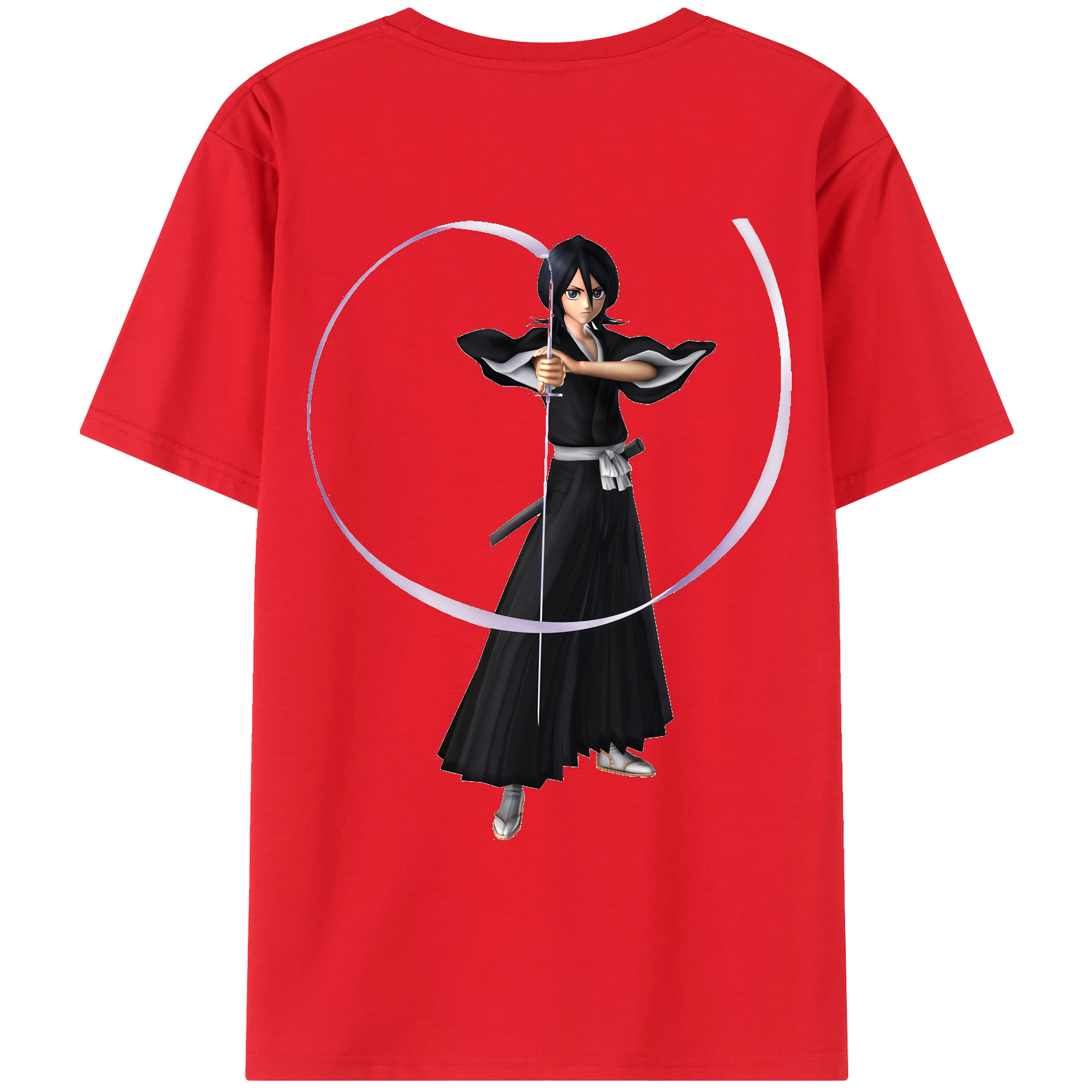 （画像用） ブリーチ 朽木ルキア BLEACH Kuchiki Rukia 綿100％ メンズ半袖Tシャツ（バックプリント） 通気性