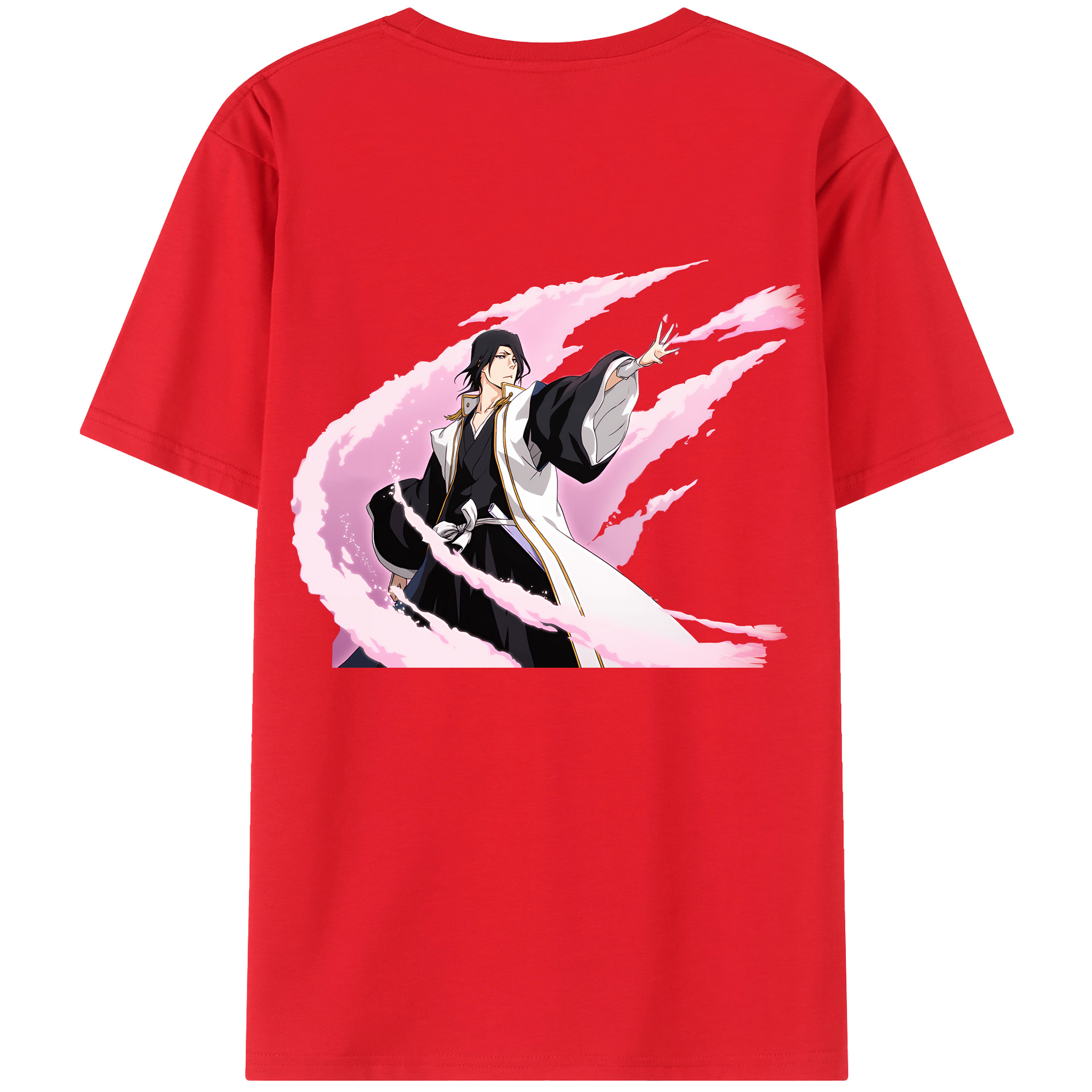 （画像用） ブリーチ くちき びゃくや BLEACH Kuchiki Byakuya 綿100％ メンズ半袖Tシャツ（バックプリント） 通気性