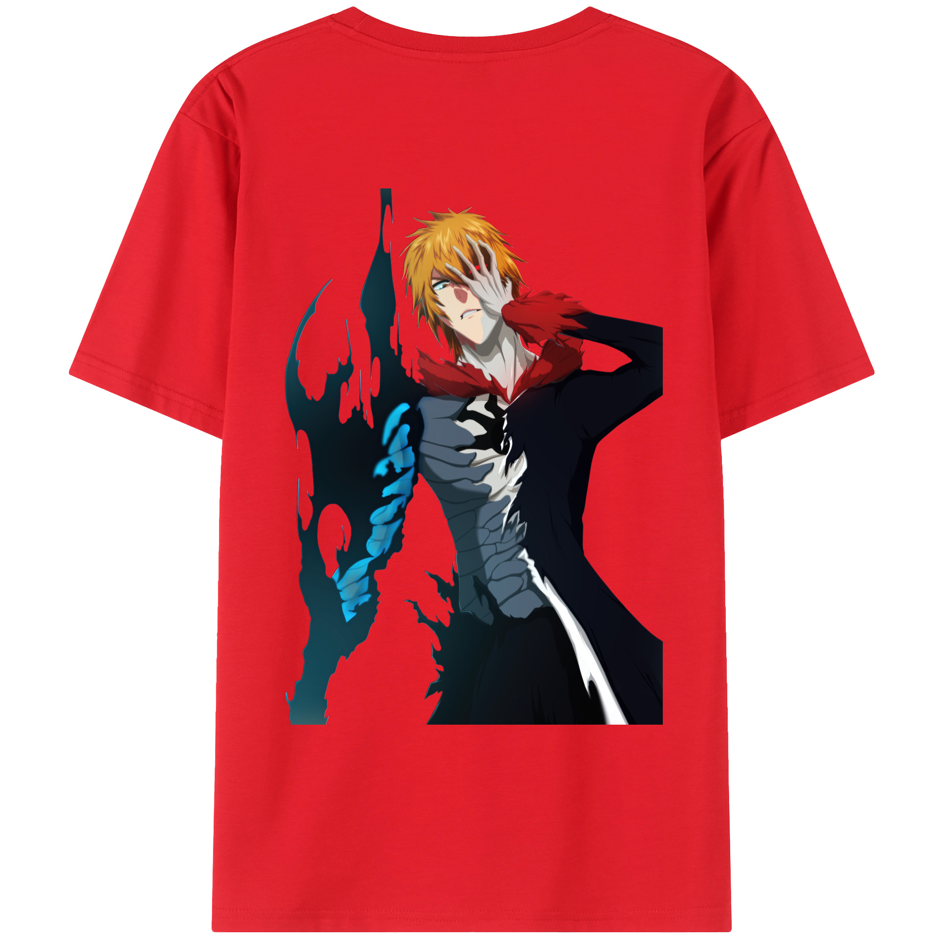 （画像用） ブリーチ 黒崎一護（くろさき いちご）BLEACH Kurosaki Ichigo 綿100％ メンズ半袖Tシャツ（バックプリント） 通気性