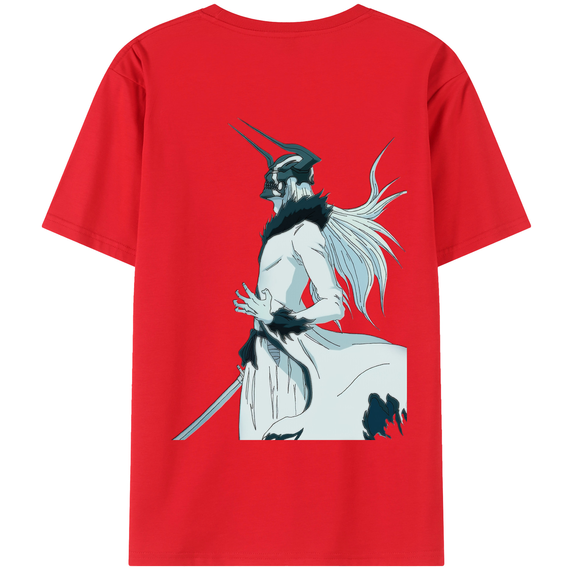 （画像用） ブリーチ 黒崎一護（くろさき いちご）BLEACH Kurosaki Ichigo 綿100％ メンズ半袖Tシャツ（バックプリント） 通気性