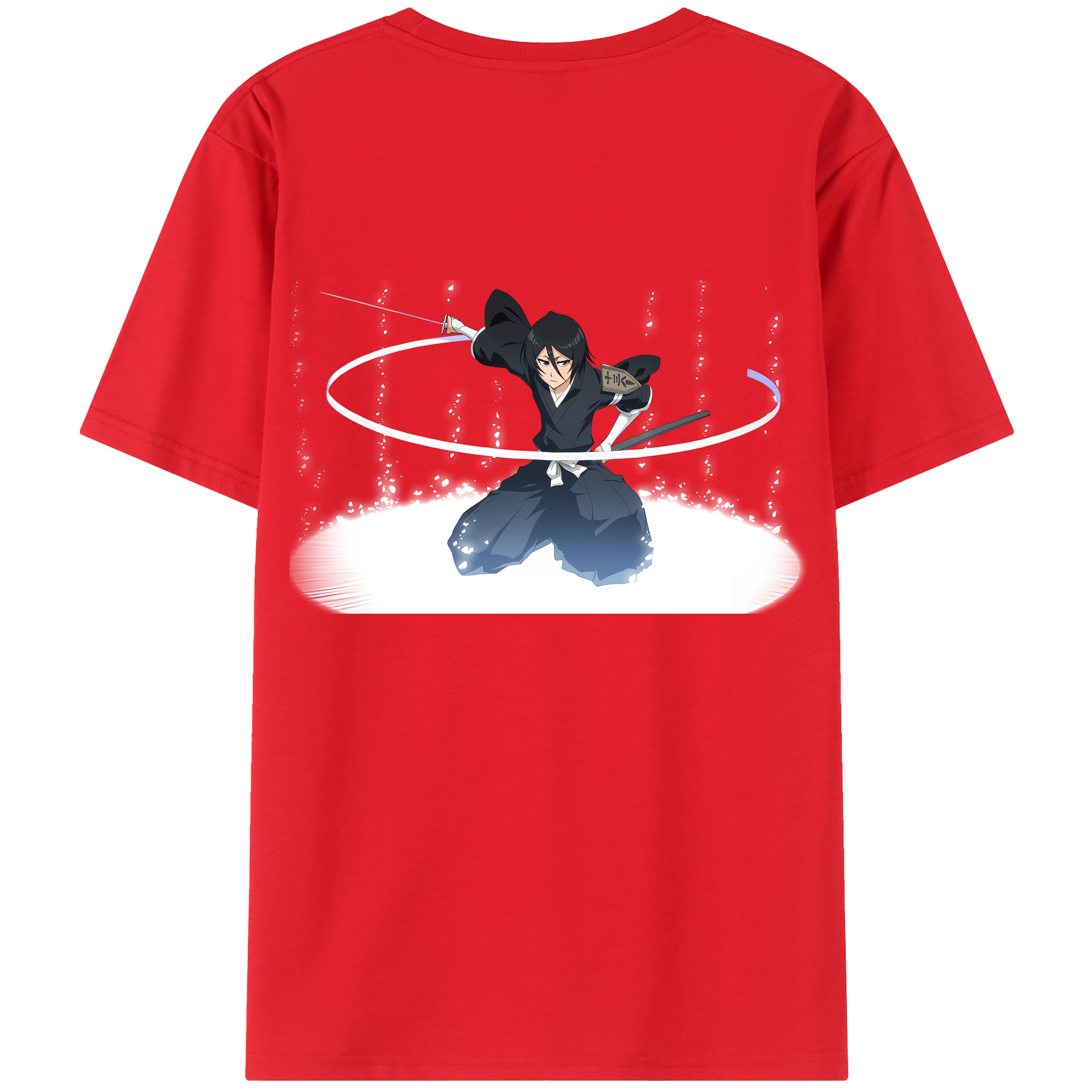 （画像用） ブリーチ 朽木ルキア BLEACH Kuchiki Rukia 綿100％ メンズ半袖Tシャツ（バックプリント） 通気性