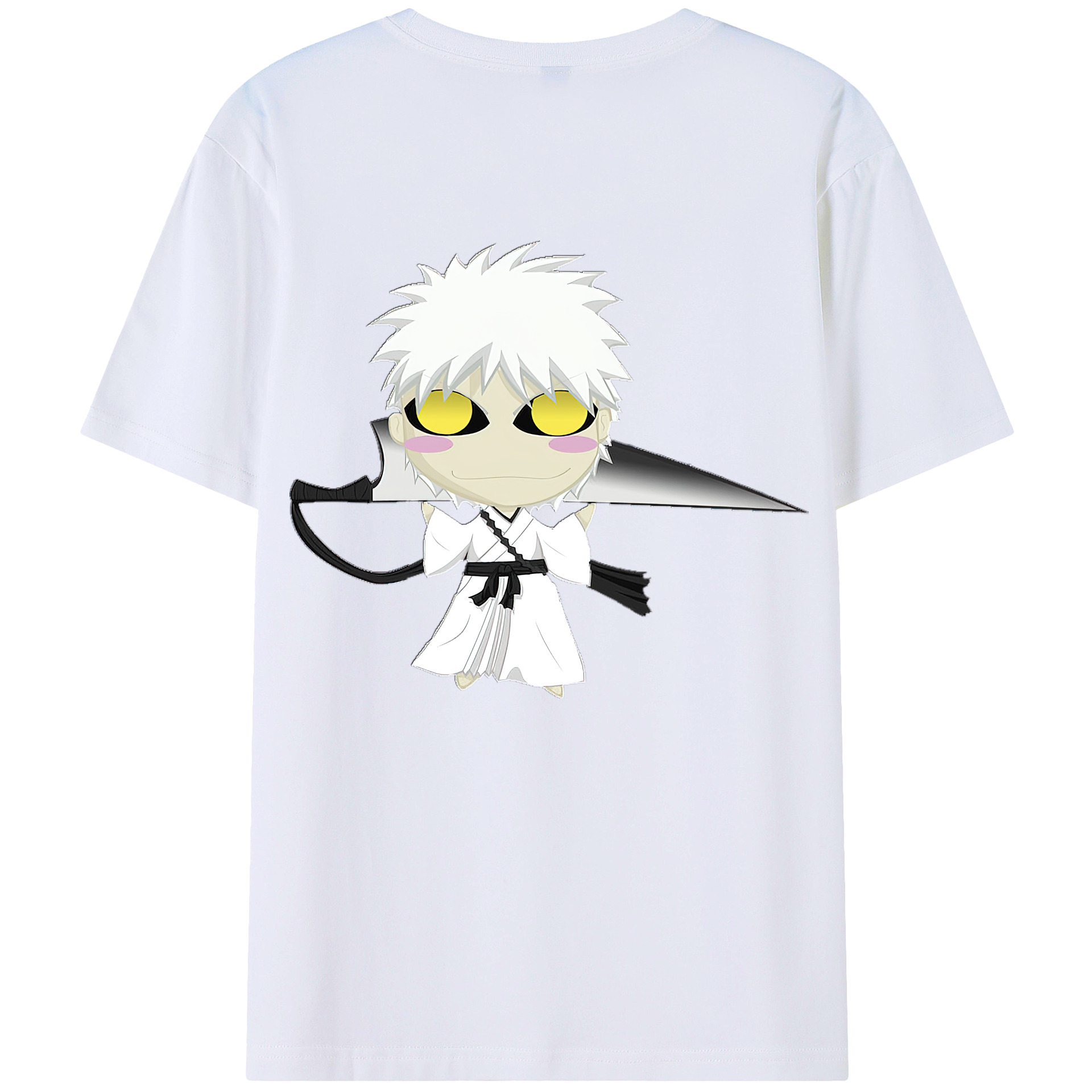 （画像用） ブリーチ 黒崎一護（くろさき いちご）BLEACH Kurosaki Ichigo 綿100％ メンズ半袖Tシャツ（バックプリント） 通気性