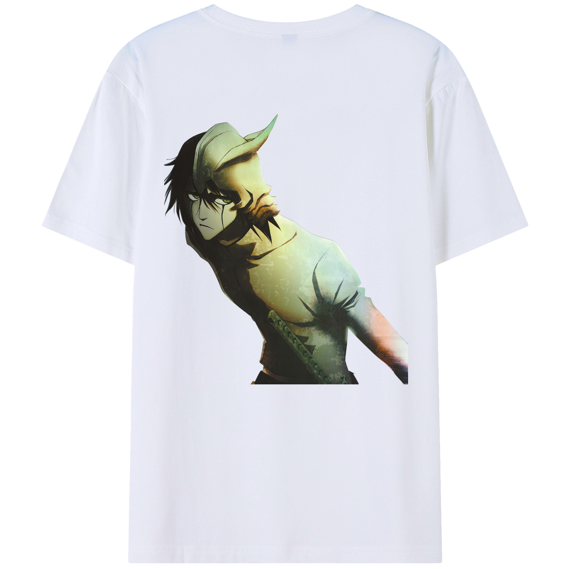 （画像用） ブリーチ ウルキオラ·シファー BLEACH Ulquiorra cifer 綿100％ メンズ半袖Tシャツ（バックプリント） 通気性