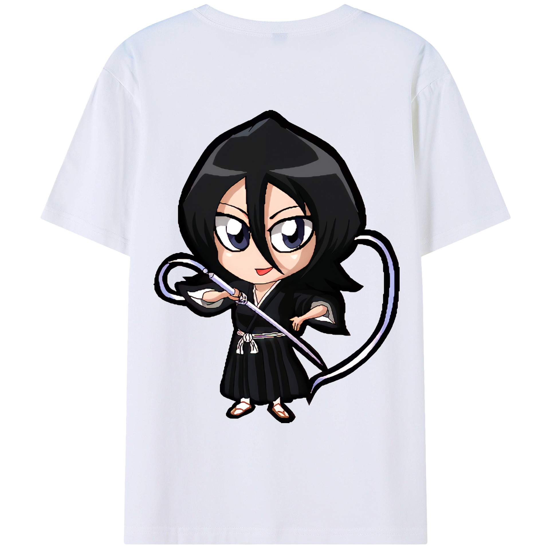 （画像用） ブリーチ 朽木ルキア BLEACH Kuchiki Rukia 綿100％ メンズ半袖Tシャツ（バックプリント） 通気性