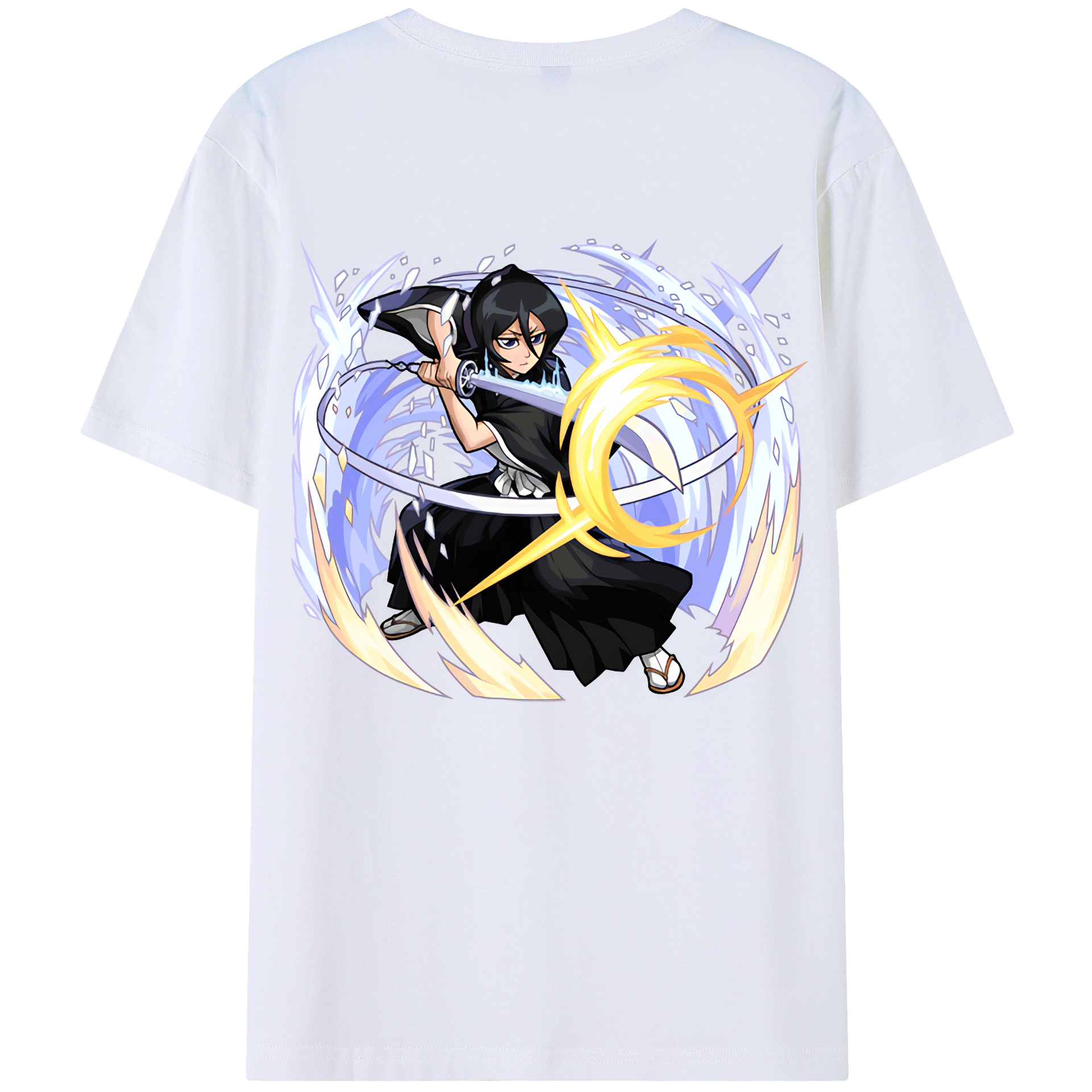 （画像用） ブリーチ 朽木ルキア BLEACH Kuchiki Rukia 綿100％ メンズ半袖Tシャツ（バックプリント） 通気性