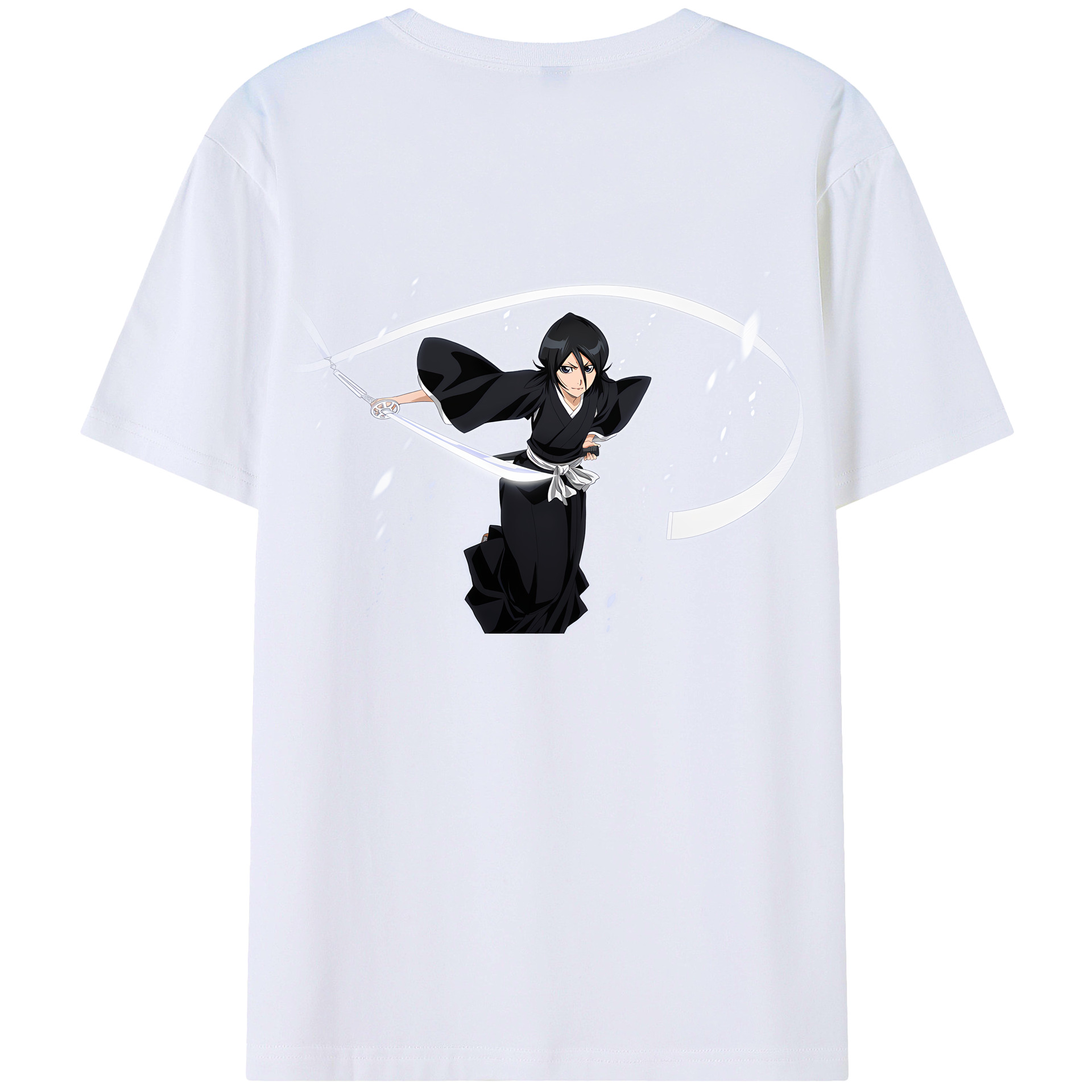 （画像用） ブリーチ 朽木ルキア BLEACH Kuchiki Rukia 綿100％ メンズ半袖Tシャツ（バックプリント） 通気性