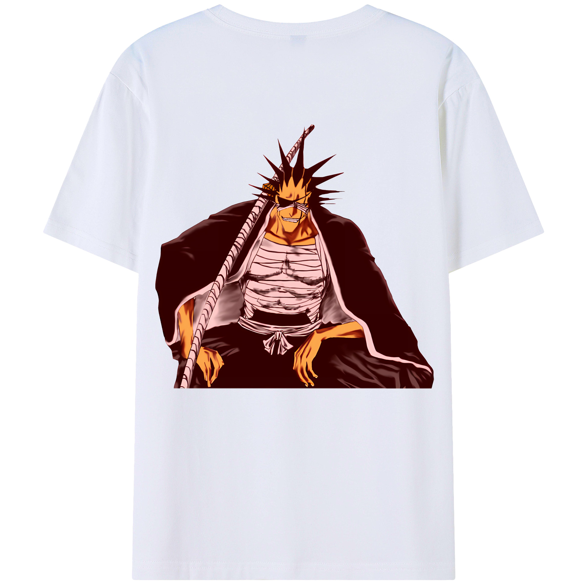 （画像用） ブリーチ ざらき けんぱち BLEACH Zaraki Kenpachi 綿100％ メンズ半袖Tシャツ（バックプリント） 通気性