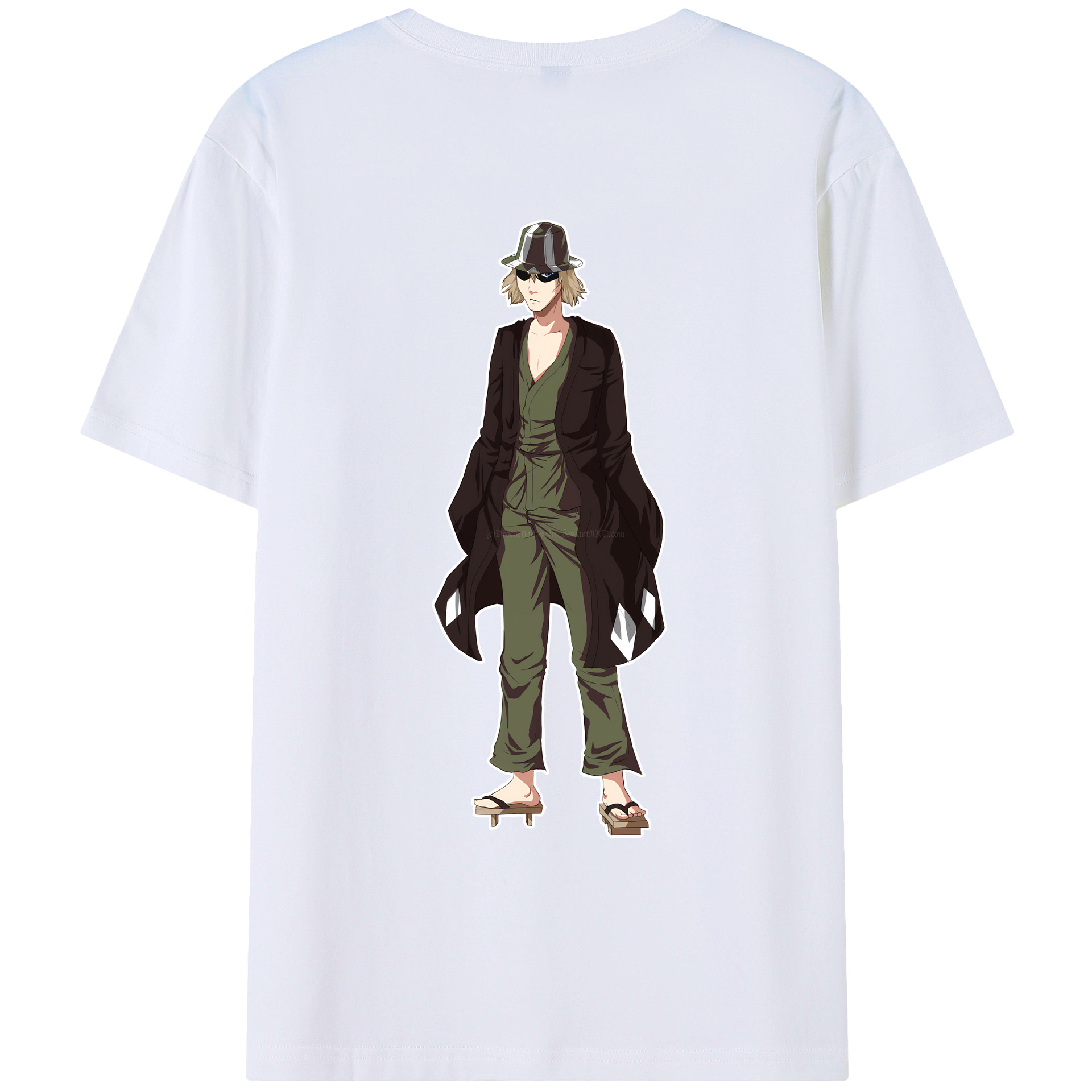 （画像用） "ブリーチ 浦原 喜助（うらはら きすけ） BLEACH Urahara Kisuke " 綿100％ メンズ半袖Tシャツ（バックプリント） 通気性