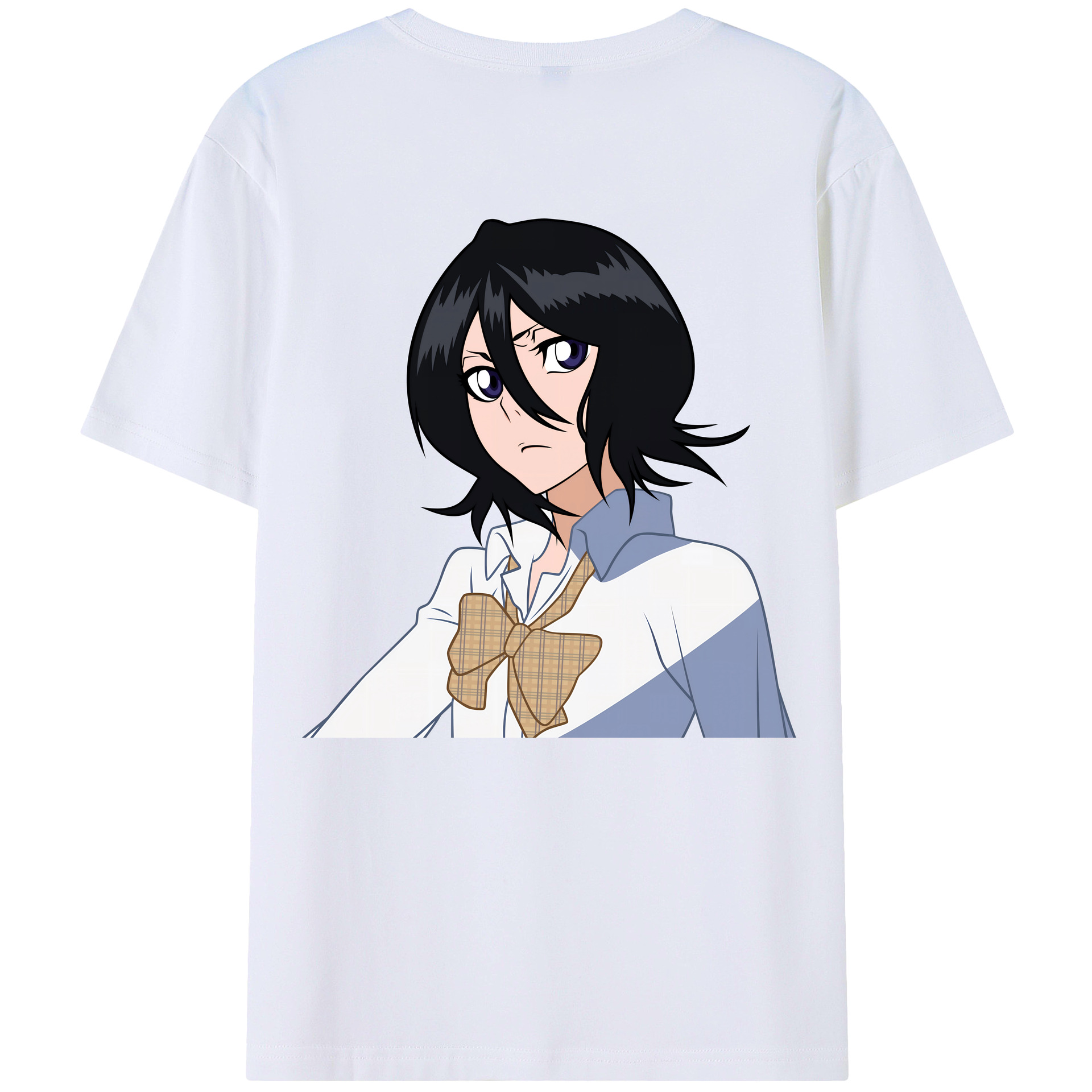 （画像用） ブリーチ 朽木ルキア BLEACH Kuchiki Rukia 綿100％ メンズ半袖Tシャツ（バックプリント） 通気性