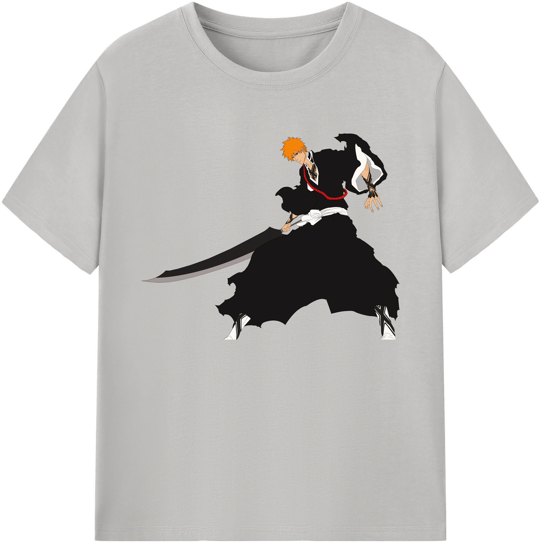 （画像用） ブリーチ 黒崎一護（くろさき いちご）BLEACH Kurosaki Ichigo 綿100％ メンズ半袖Tシャツ｜肌触りやわらか＆通気性
