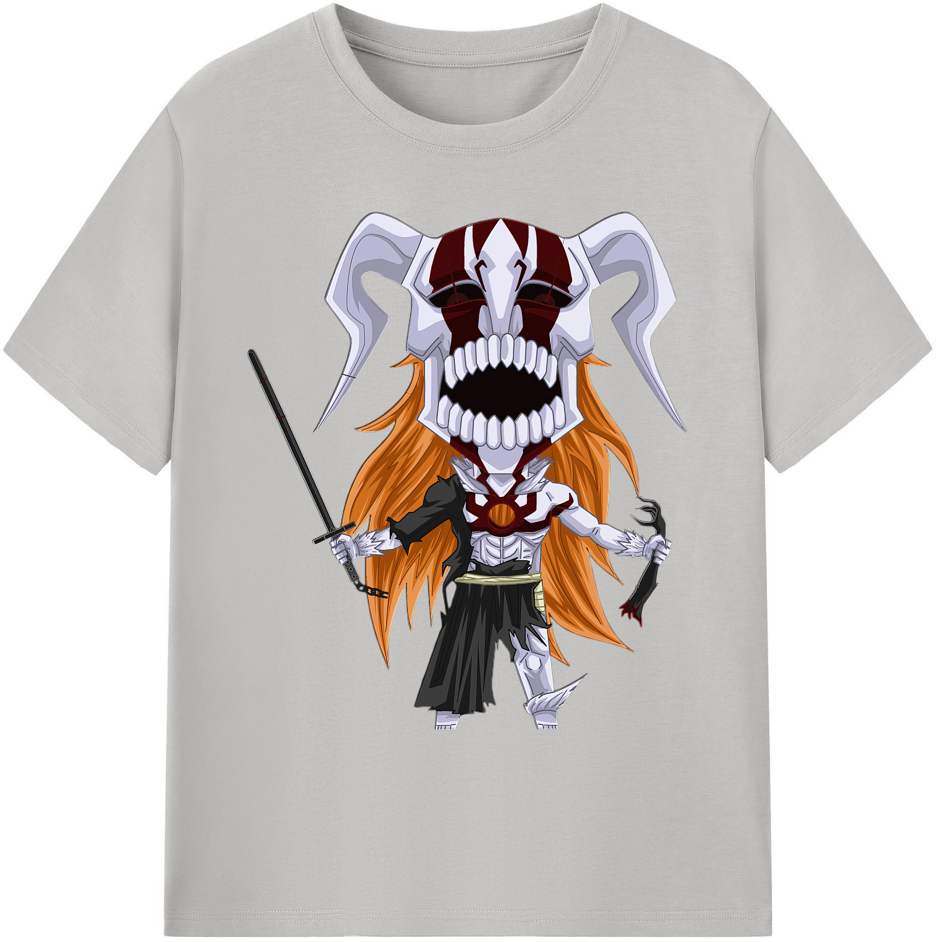 （画像用） ブリーチ 黒崎一護（くろさき いちご）BLEACH Kurosaki Ichigo 綿100％ メンズ半袖Tシャツ｜肌触りやわらか＆通気性