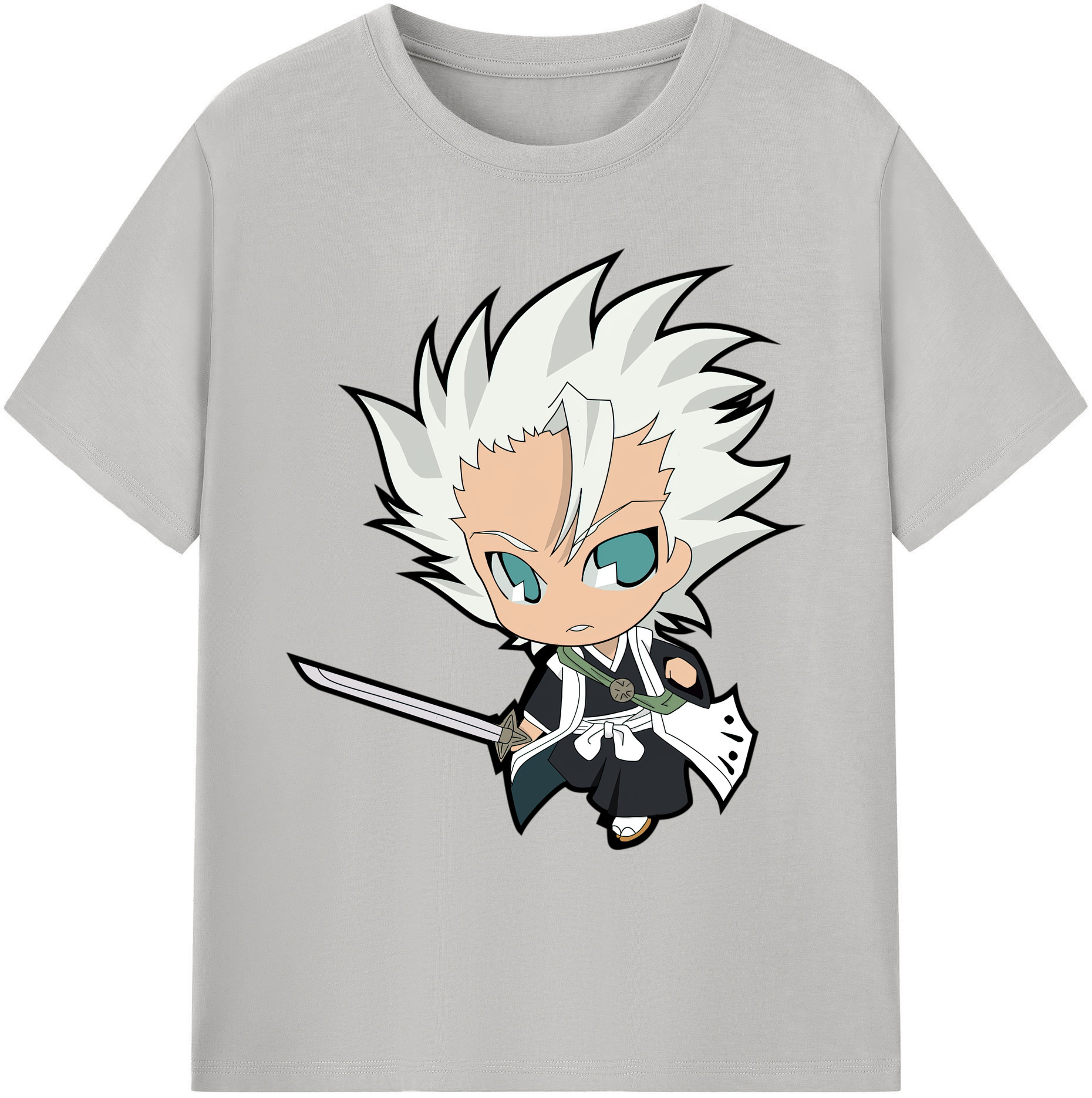 （画像用） ブリーチ 日番谷冬獅郎（ひつがや とうしろう） BLEACH Hitsugaya Toushirou 綿100％ メンズ半袖Tシャツ｜肌触りやわらか＆通気性