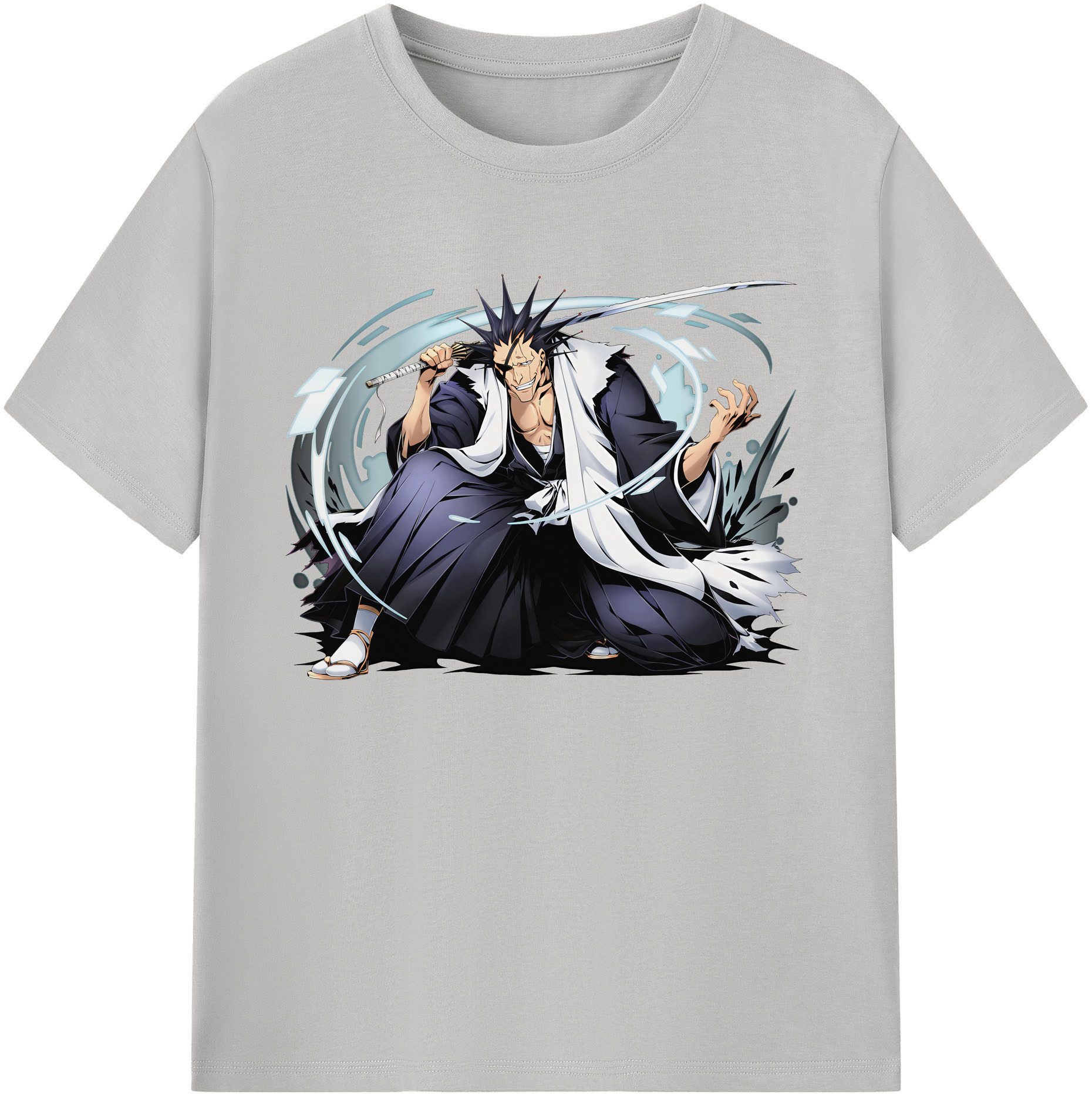 （画像用） ブリーチ ざらき けんぱち BLEACH Zaraki Kenpachi 綿100％ メンズ半袖Tシャツ｜肌触りやわらか＆通気性