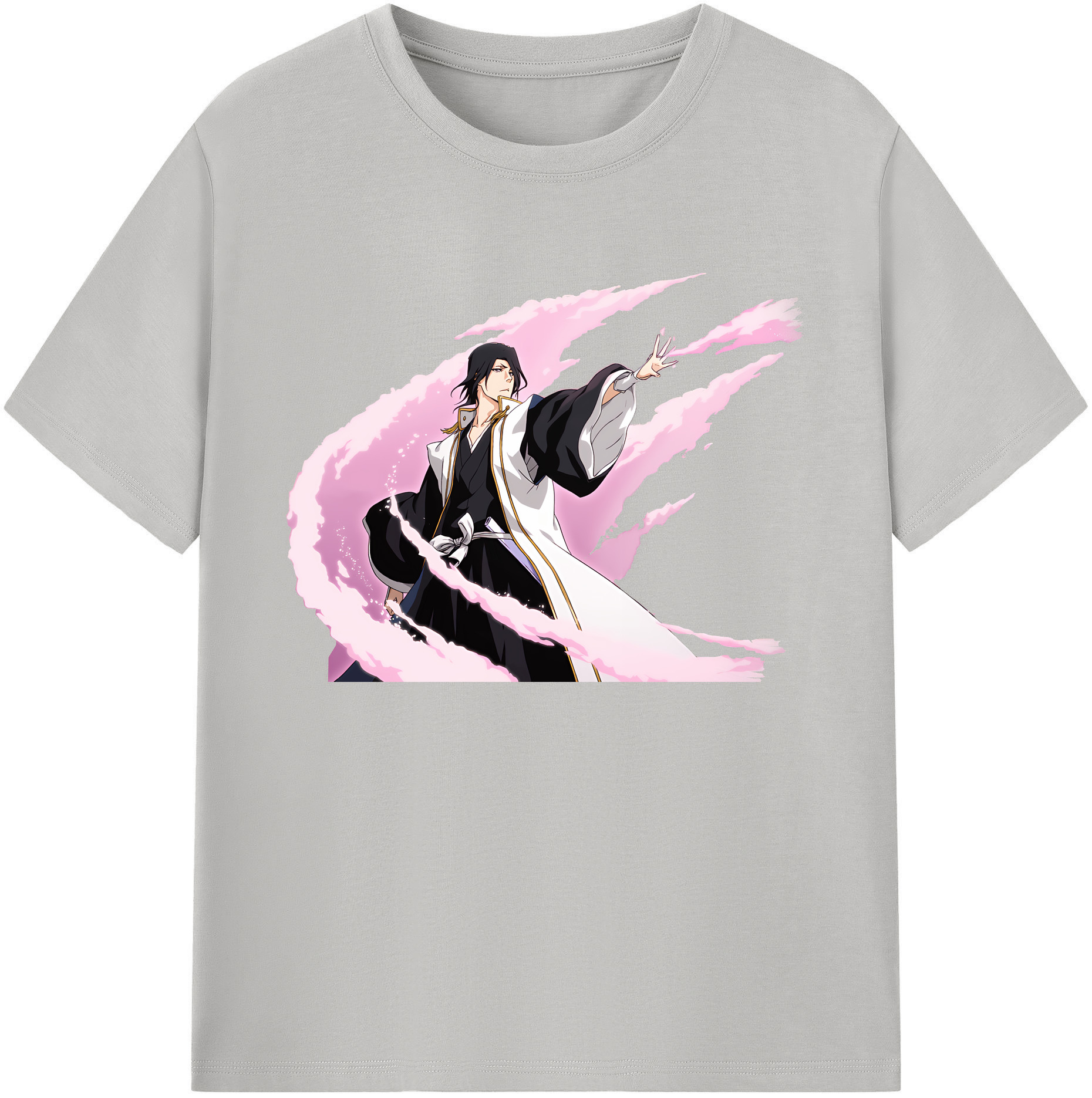 （画像用） ブリーチ くちき びゃくや BLEACH Kuchiki Byakuya 綿100％ メンズ半袖Tシャツ｜肌触りやわらか＆通気性