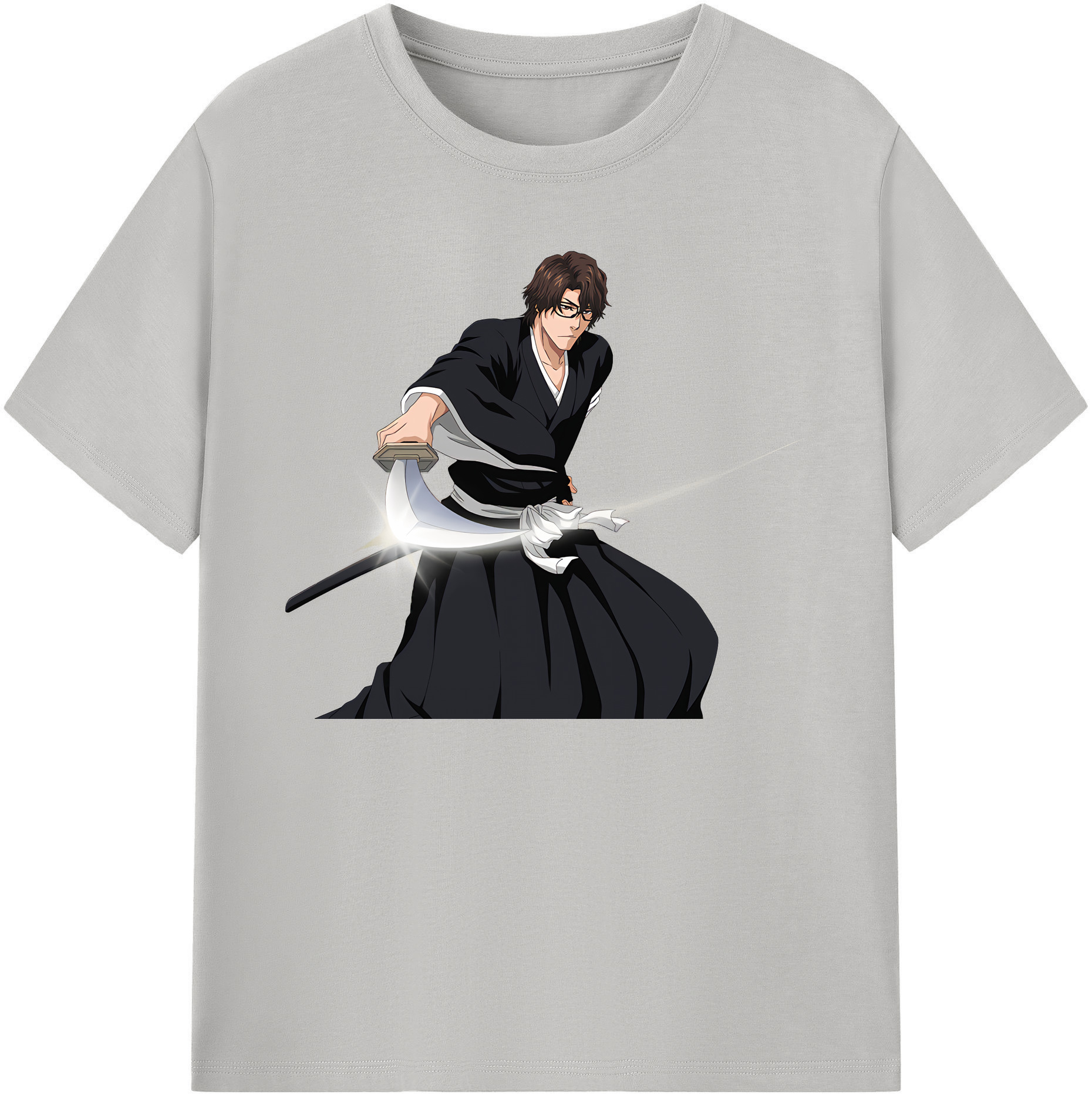 （画像用） ブリーチ 藍染 惣右介（あいぜん そうすけ） BLEACH Aizen Sousuke 綿100％ メンズ半袖Tシャツ｜肌触りやわらか＆通気性