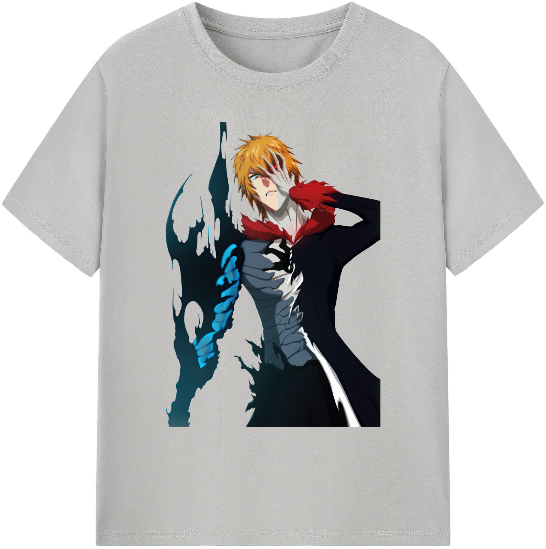 （画像用） ブリーチ 黒崎一護（くろさき いちご）BLEACH Kurosaki Ichigo 綿100％ メンズ半袖Tシャツ｜肌触りやわらか＆通気性