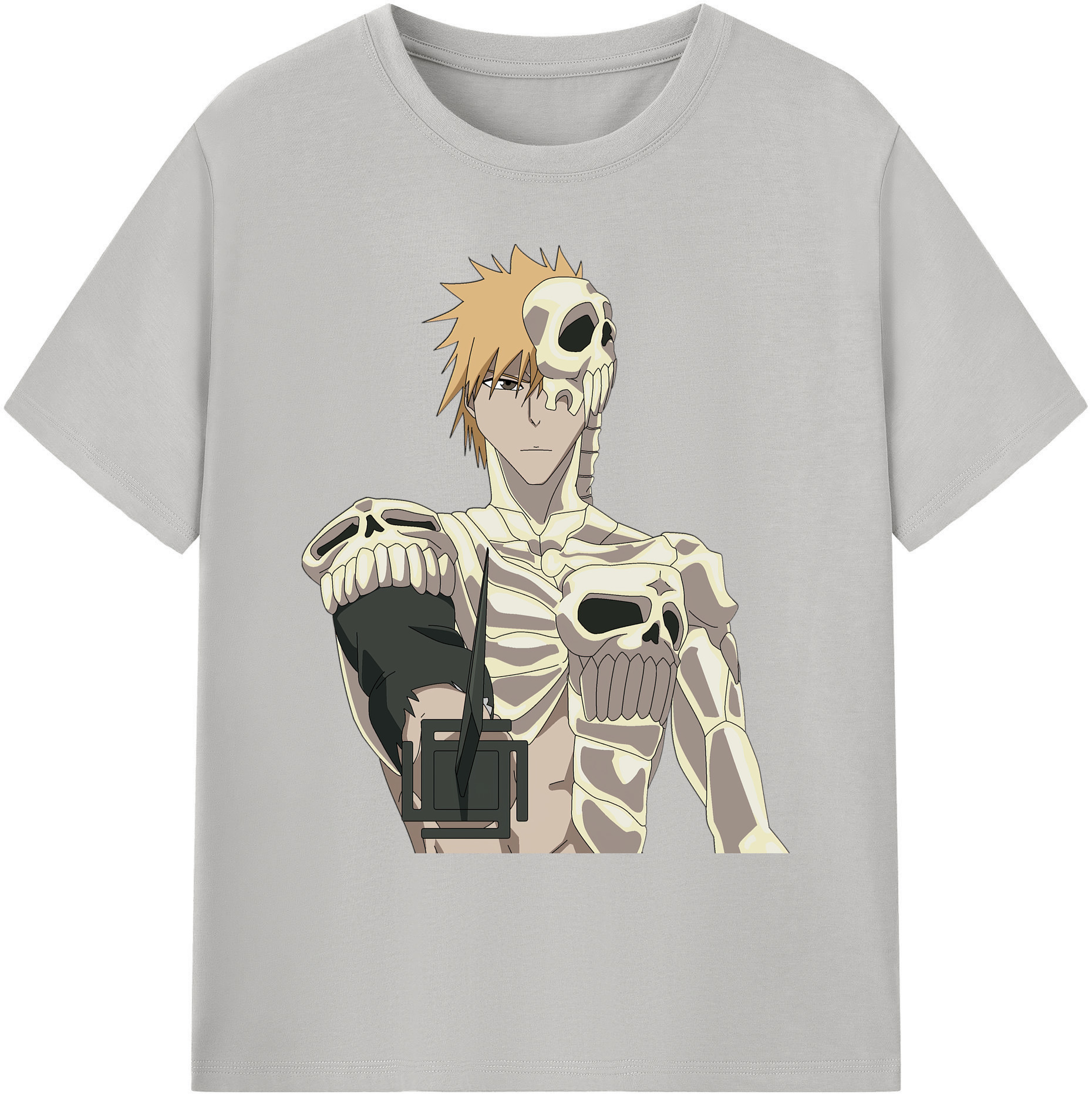 （画像用） ブリーチ 黒崎一護（くろさき いちご）BLEACH Kurosaki Ichigo 綿100％ メンズ半袖Tシャツ｜肌触りやわらか＆通気性