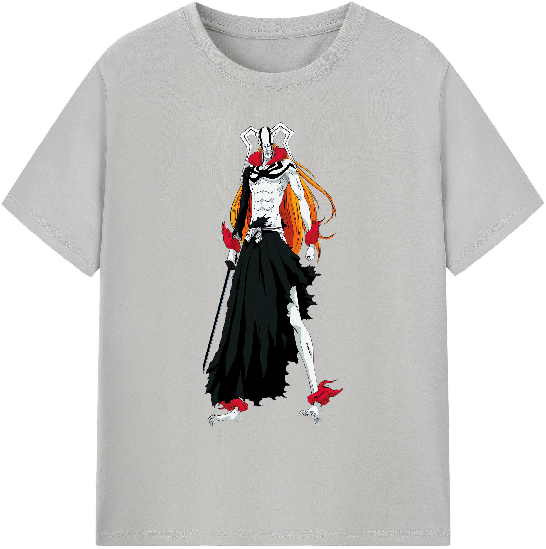 （画像用） ブリーチ 黒崎一護（くろさき いちご）BLEACH Kurosaki Ichigo 綿100％ メンズ半袖Tシャツ｜肌触りやわらか＆通気性