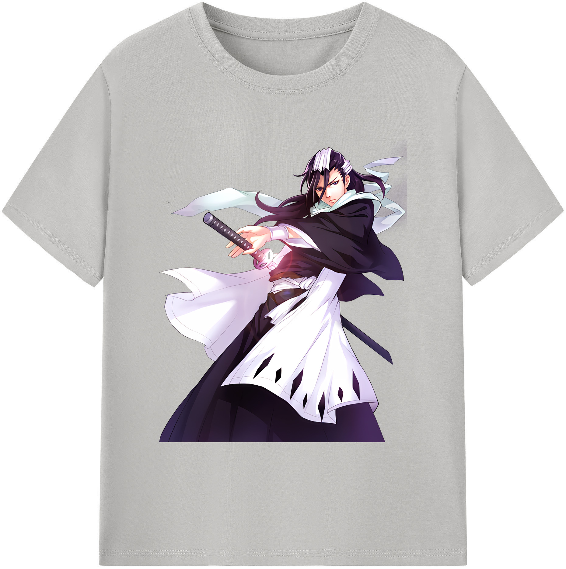 （画像用） ブリーチ くちき びゃくや BLEACH Kuchiki Byakuya 綿100％ メンズ半袖Tシャツ｜肌触りやわらか＆通気性