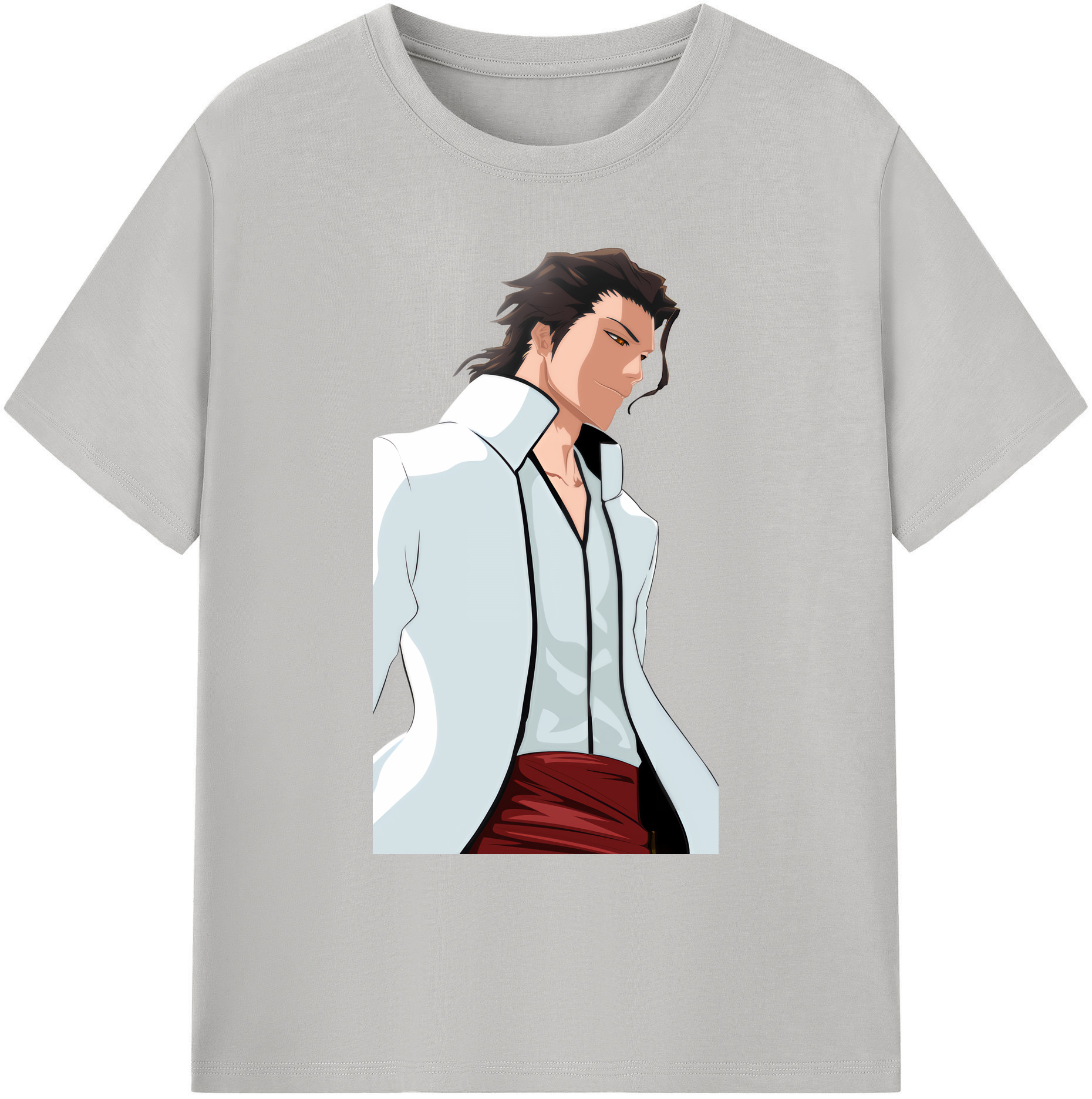 （画像用） ブリーチ 藍染 惣右介（あいぜん そうすけ） BLEACH Aizen Sousuke 綿100％ メンズ半袖Tシャツ｜肌触りやわらか＆通気性