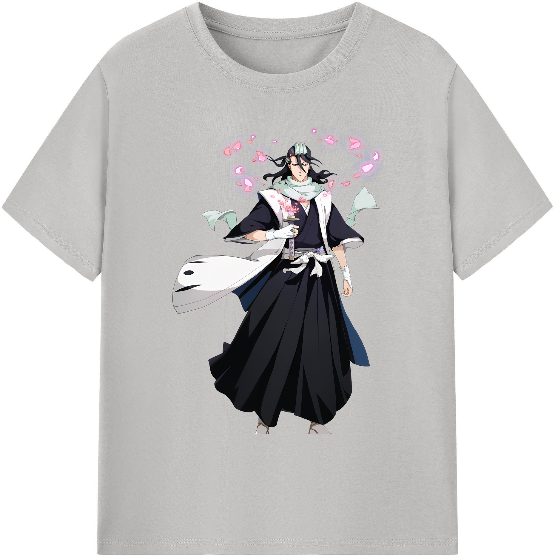 （画像用） ブリーチ くちき びゃくや BLEACH Kuchiki Byakuya 綿100％ メンズ半袖Tシャツ｜肌触りやわらか＆通気性