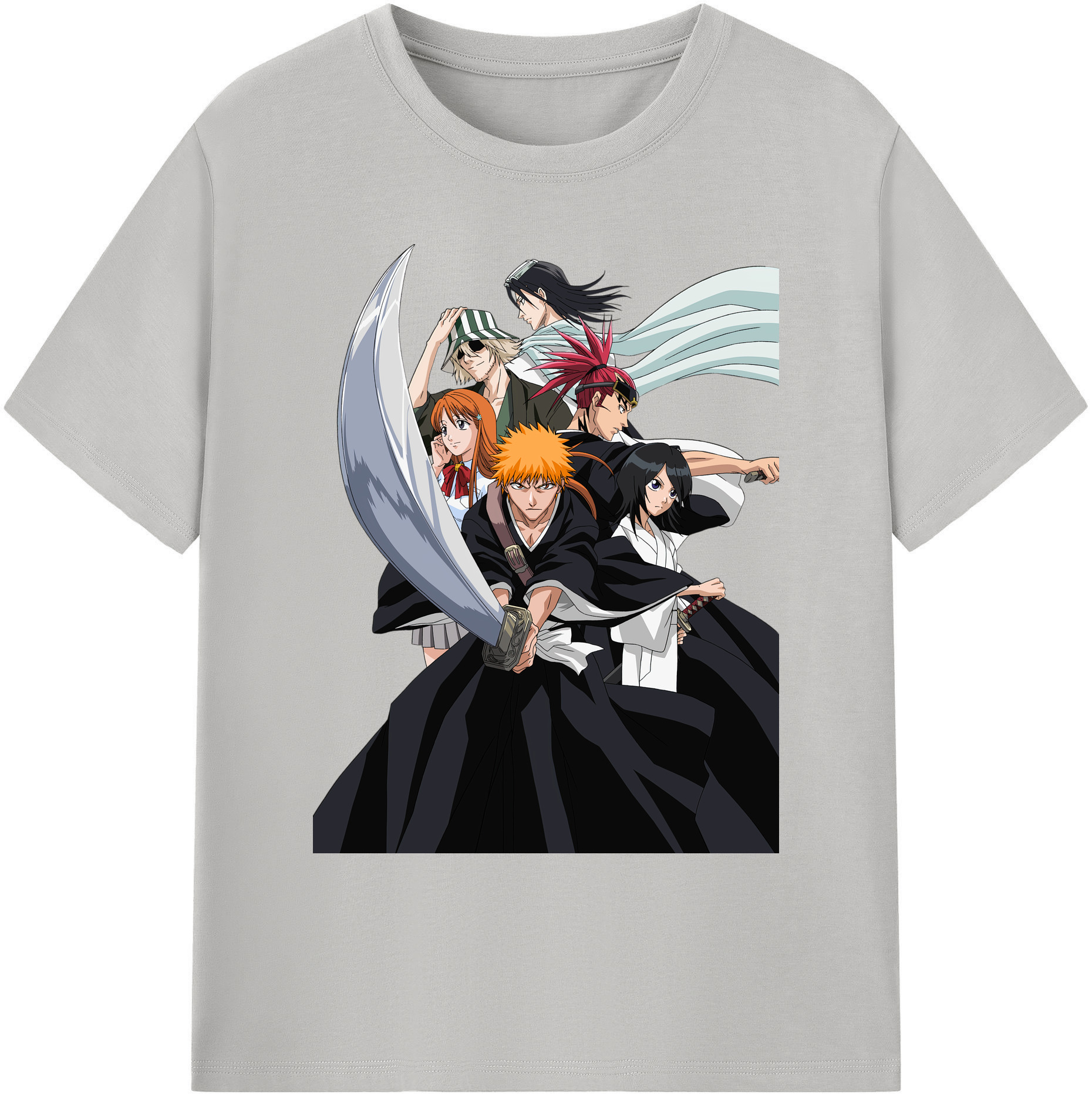 （画像用） ブリーチ 黒崎一護（くろさき いちご）BLEACH Kurosaki Ichigo 綿100％ メンズ半袖Tシャツ｜肌触りやわらか＆通気性