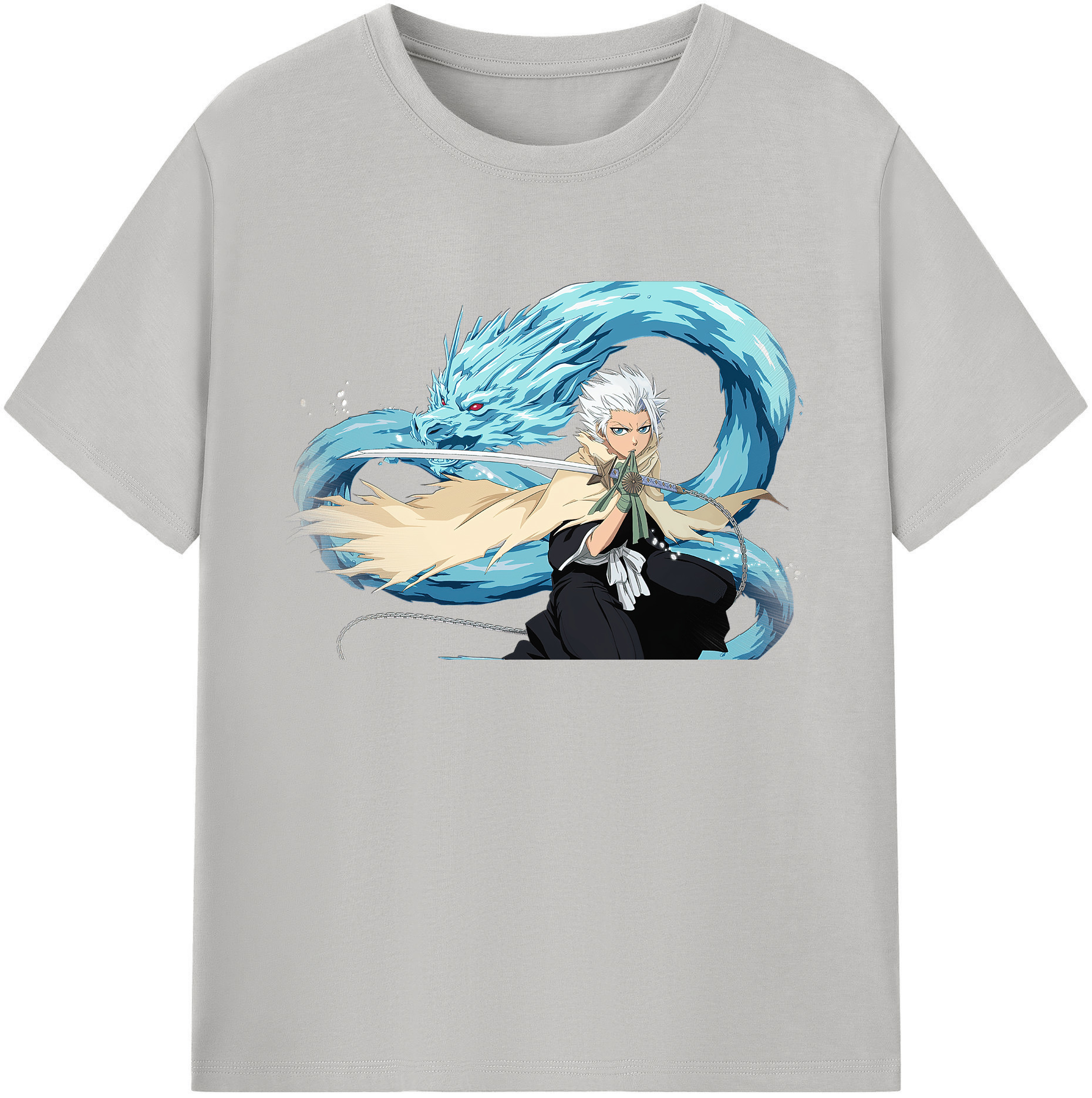 （画像用） ブリーチ 日番谷冬獅郎（ひつがや とうしろう） BLEACH Hitsugaya Toushirou 綿100％ メンズ半袖Tシャツ｜肌触りやわらか＆通気性