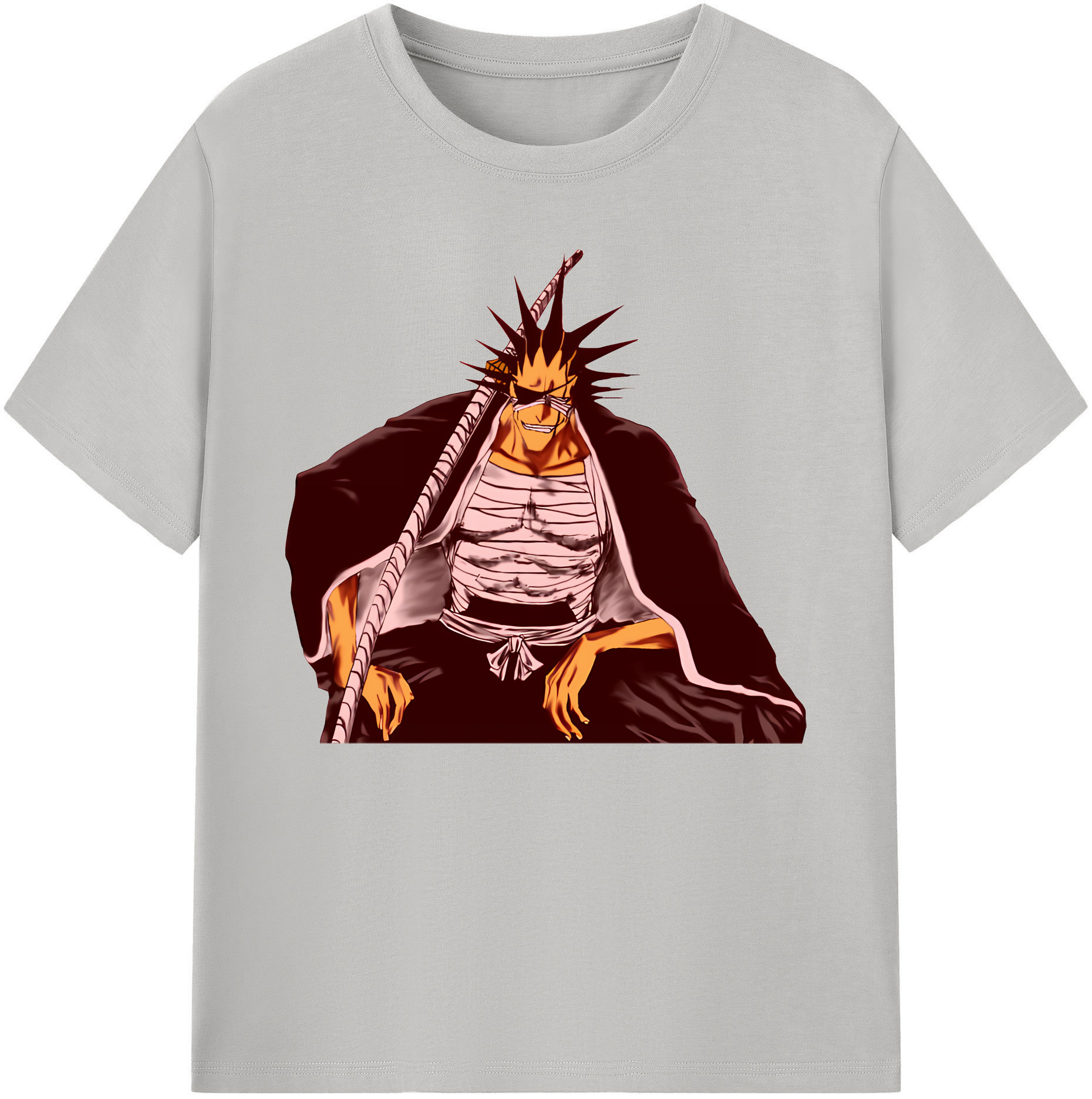 （画像用） ブリーチ ざらき けんぱち BLEACH Zaraki Kenpachi 綿100％ メンズ半袖Tシャツ｜肌触りやわらか＆通気性