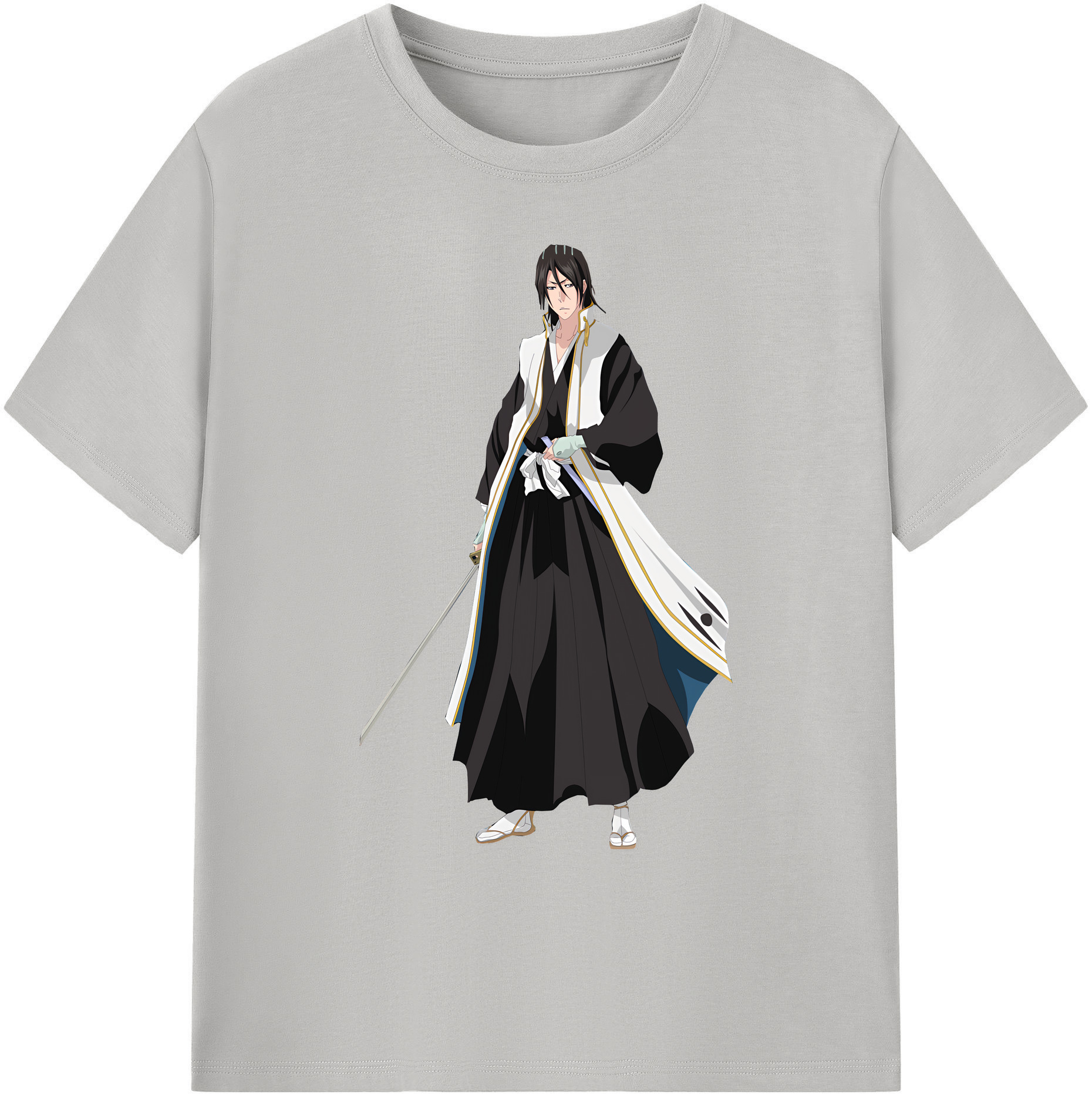（画像用） ブリーチ くちき びゃくや BLEACH Kuchiki Byakuya 綿100％ メンズ半袖Tシャツ｜肌触りやわらか＆通気性