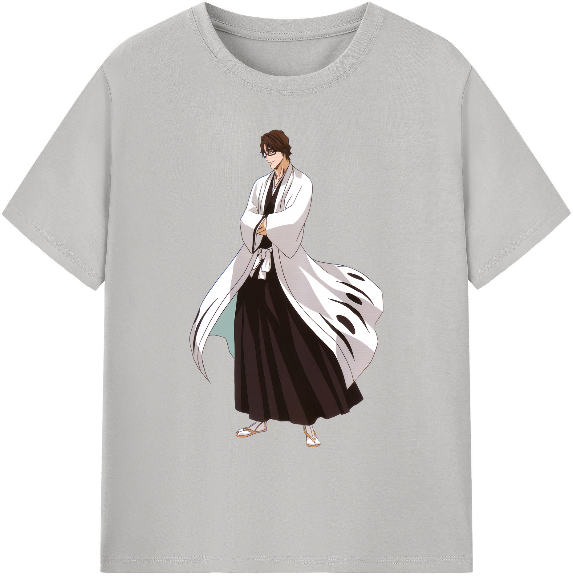 （画像用） ブリーチ 藍染 惣右介（あいぜん そうすけ） BLEACH Aizen Sousuke 綿100％ メンズ半袖Tシャツ｜肌触りやわらか＆通気性