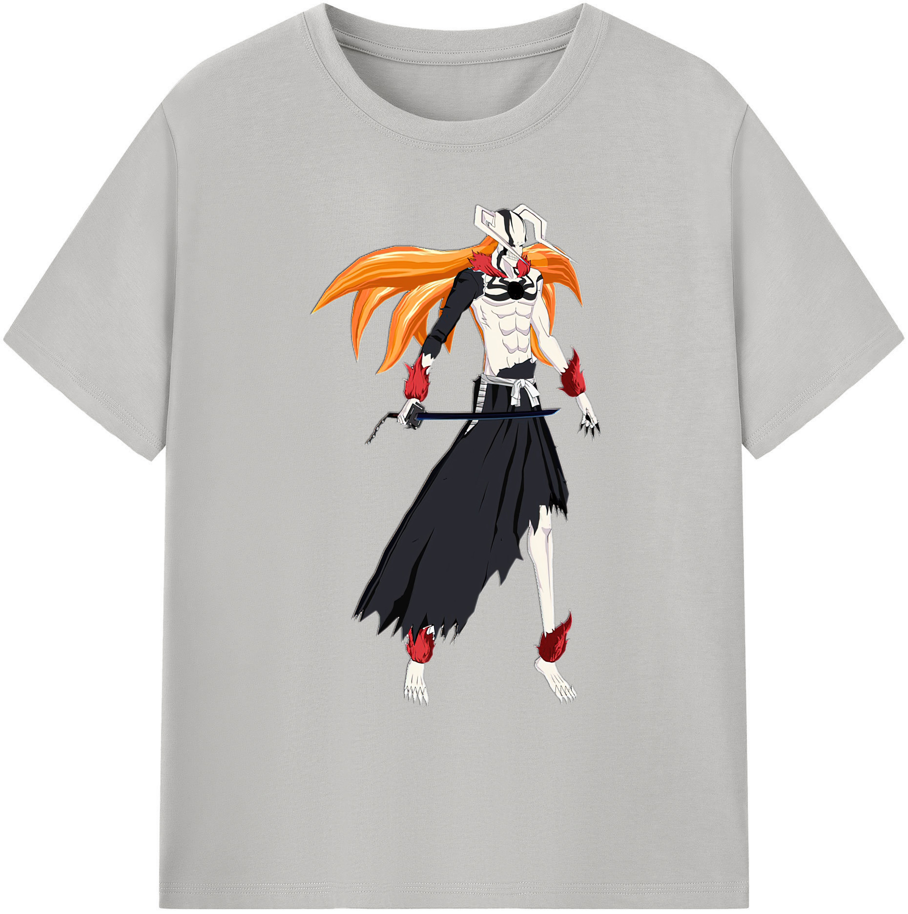 （画像用） ブリーチ 黒崎一護（くろさき いちご）BLEACH Kurosaki Ichigo 綿100％ メンズ半袖Tシャツ｜肌触りやわらか＆通気性