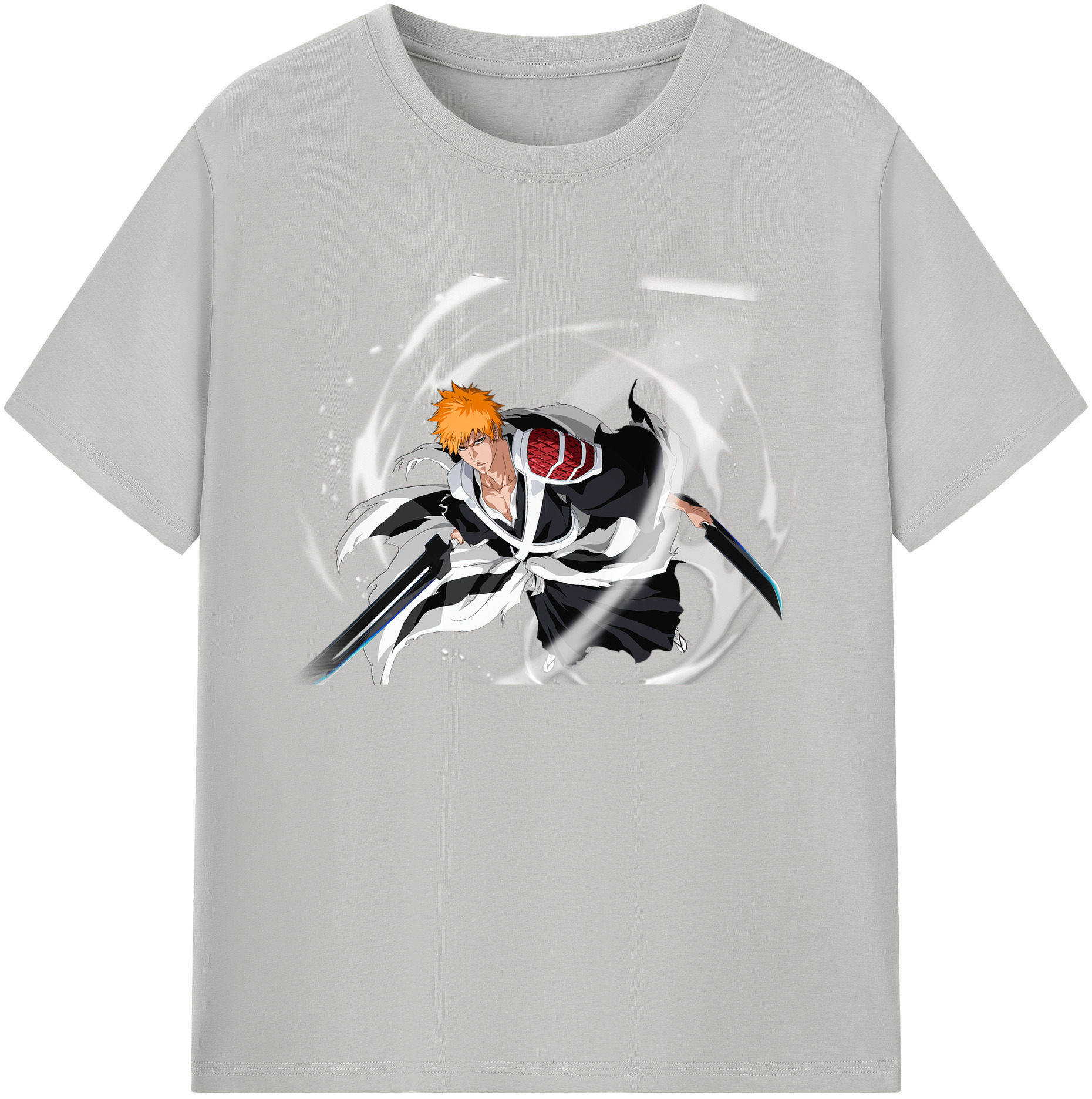 （画像用） ブリーチ 黒崎一護（くろさき いちご）BLEACH Kurosaki Ichigo 綿100％ メンズ半袖Tシャツ｜肌触りやわらか＆通気性