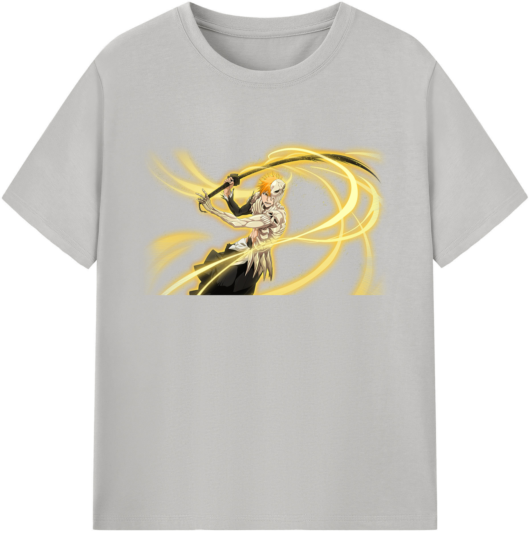 （画像用） ブリーチ 黒崎一護（くろさき いちご）BLEACH Kurosaki Ichigo 綿100％ メンズ半袖Tシャツ｜肌触りやわらか＆通気性