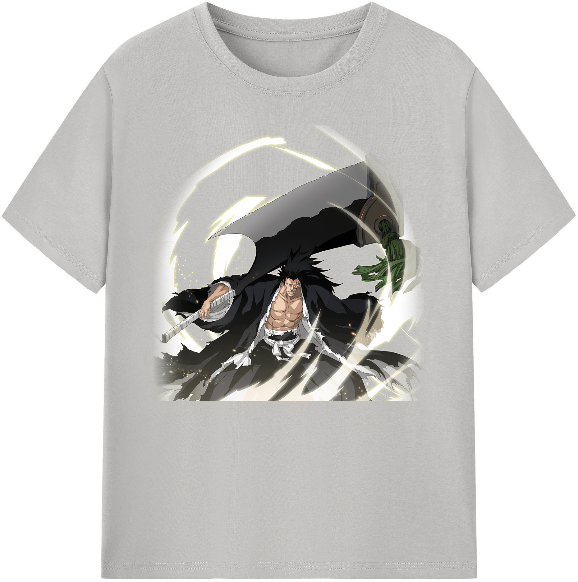 （画像用） ブリーチ ざらき けんぱち BLEACH Zaraki Kenpachi 綿100％ メンズ半袖Tシャツ｜肌触りやわらか＆通気性