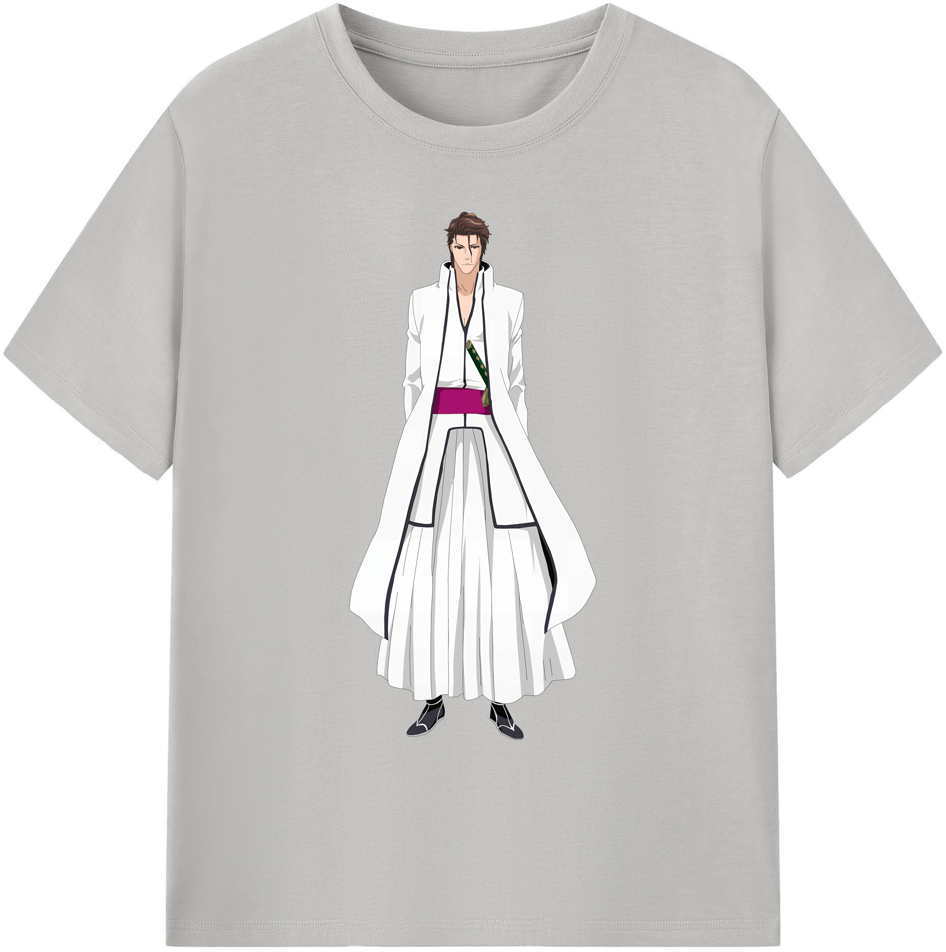 （画像用） ブリーチ 藍染 惣右介（あいぜん そうすけ） BLEACH Aizen Sousuke 綿100％ メンズ半袖Tシャツ｜肌触りやわらか＆通気性