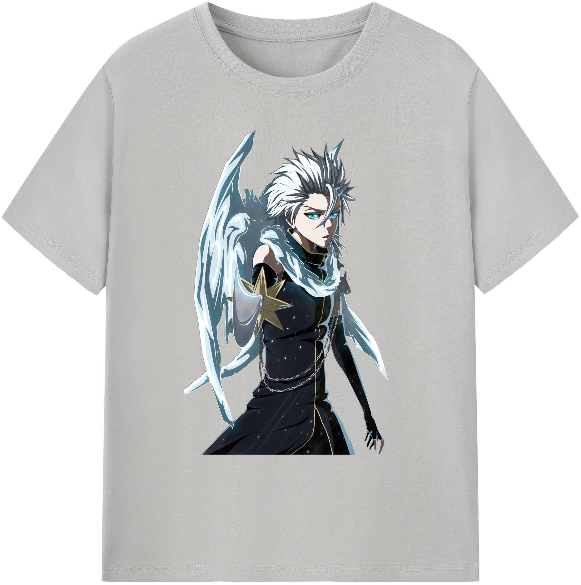 （画像用） ブリーチ 日番谷冬獅郎（ひつがや とうしろう） BLEACH Hitsugaya Toushirou 綿100％ メンズ半袖Tシャツ｜肌触りやわらか＆通気性