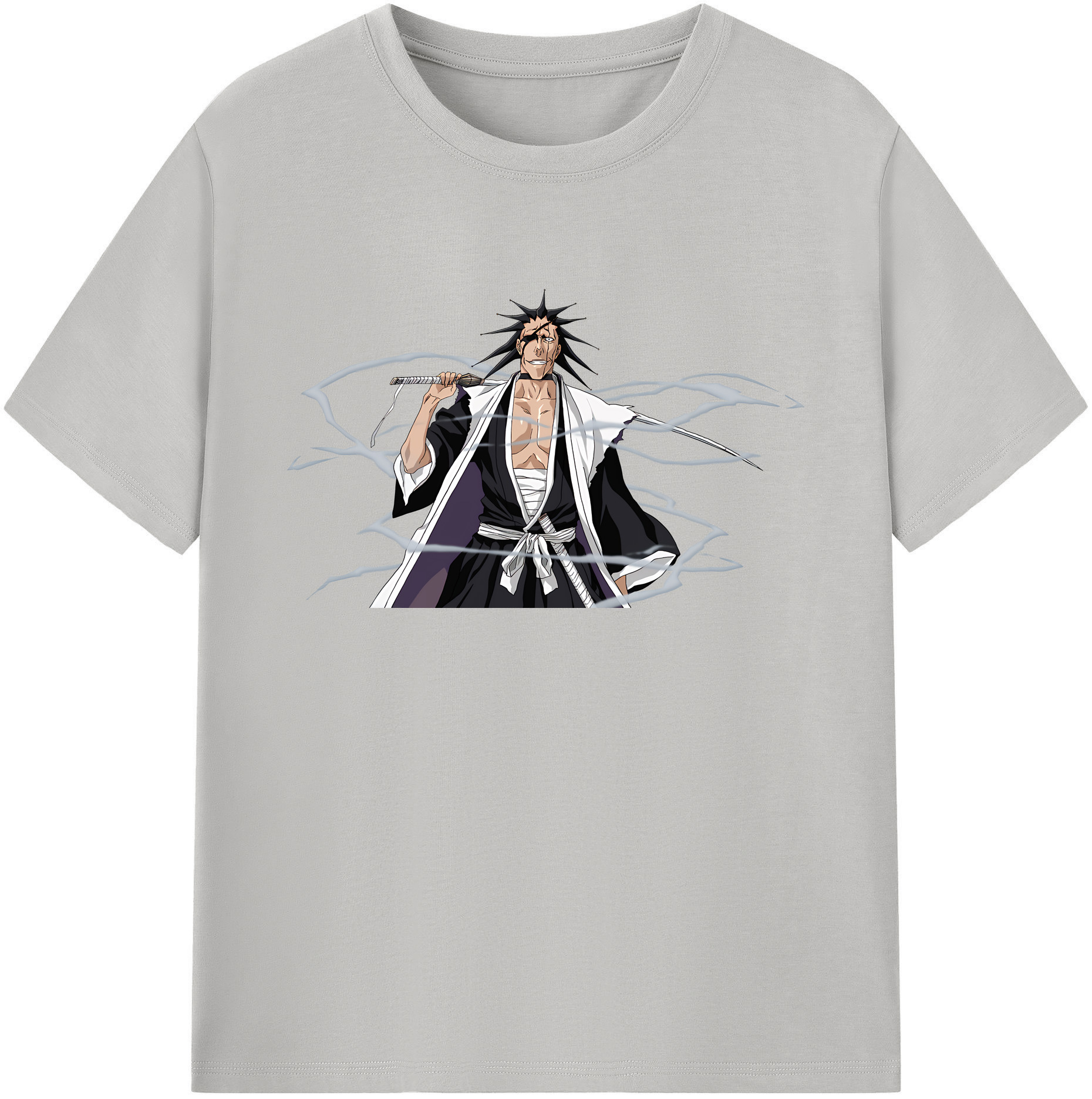 （画像用） ブリーチ ざらき けんぱち BLEACH Zaraki Kenpachi 綿100％ メンズ半袖Tシャツ｜肌触りやわらか＆通気性