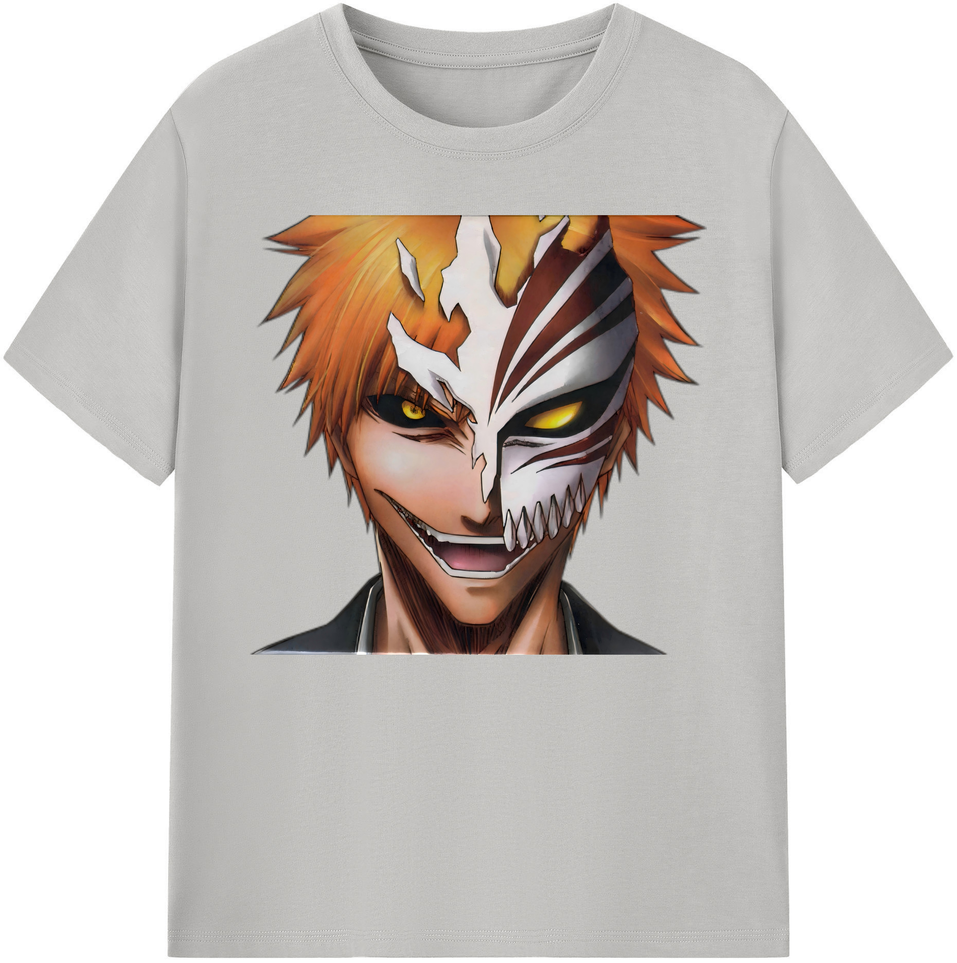 （画像用） ブリーチ 黒崎一護（くろさき いちご）BLEACH Kurosaki Ichigo 綿100％ メンズ半袖Tシャツ｜肌触りやわらか＆通気性