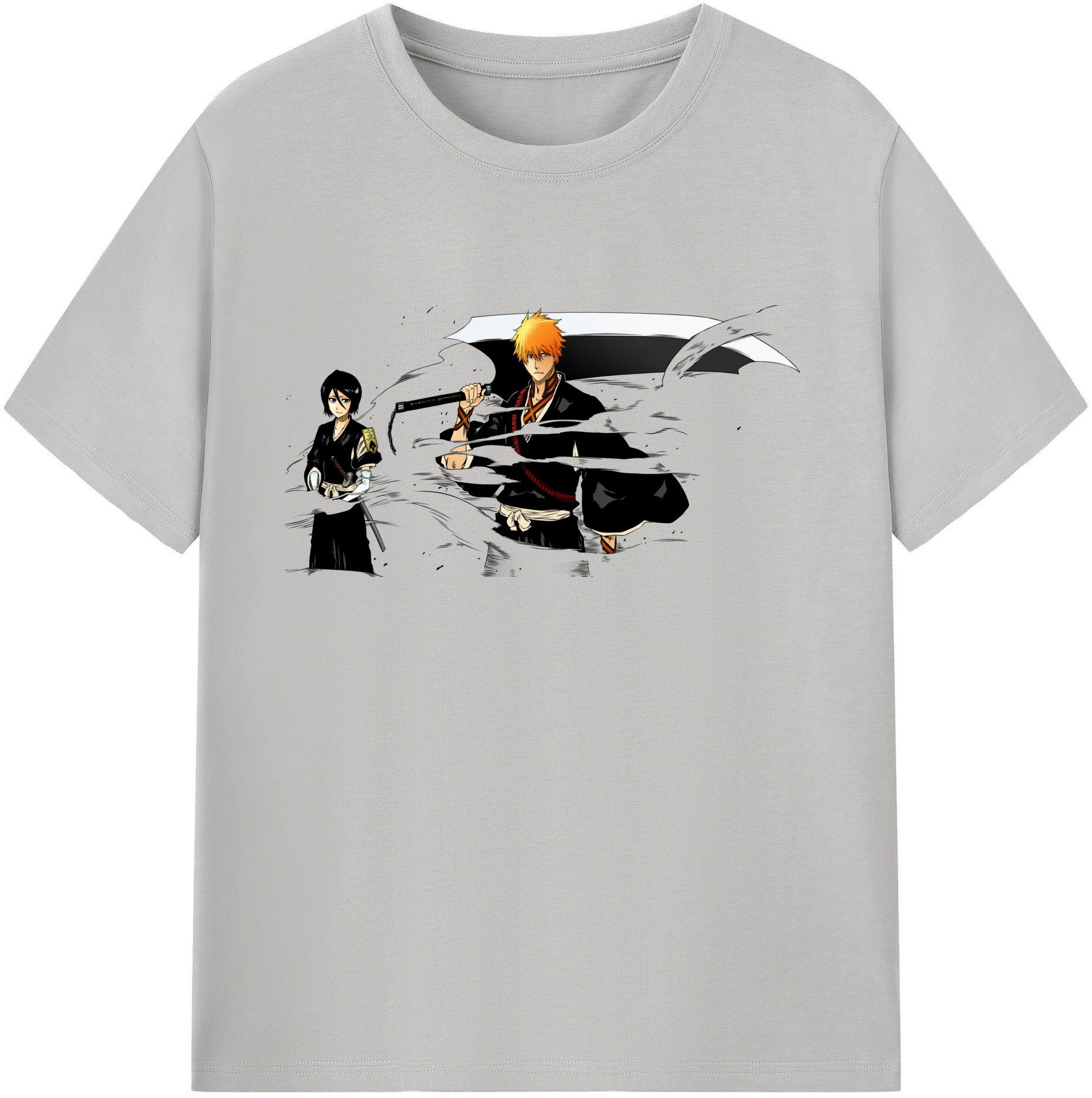 （画像用） ブリーチ 黒崎一護（くろさき いちご）BLEACH Kurosaki Ichigo 綿100％ メンズ半袖Tシャツ｜肌触りやわらか＆通気性