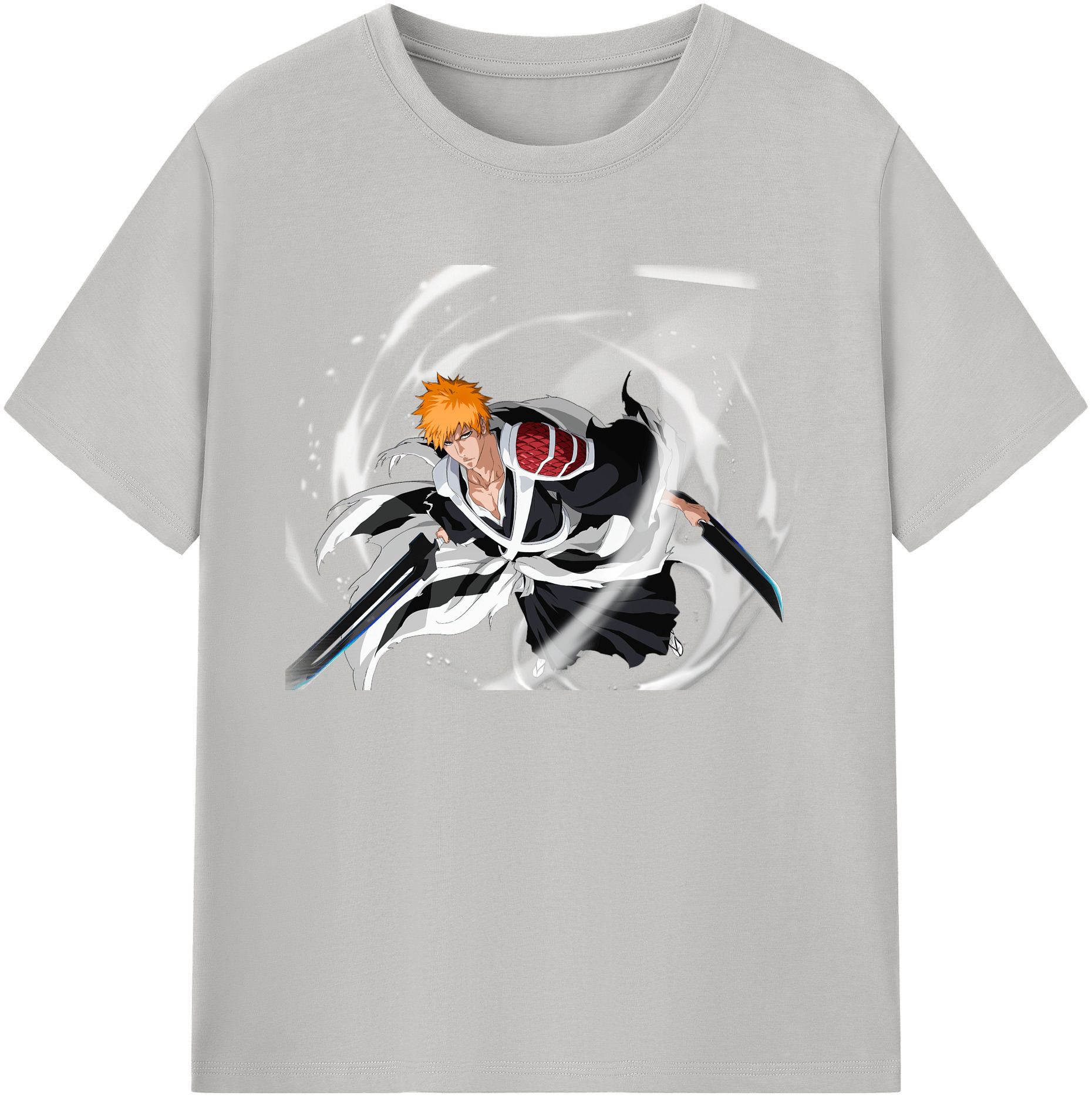 （画像用） ブリーチ 黒崎一護（くろさき いちご）BLEACH Kurosaki Ichigo 綿100％ メンズ半袖Tシャツ｜肌触りやわらか＆通気性