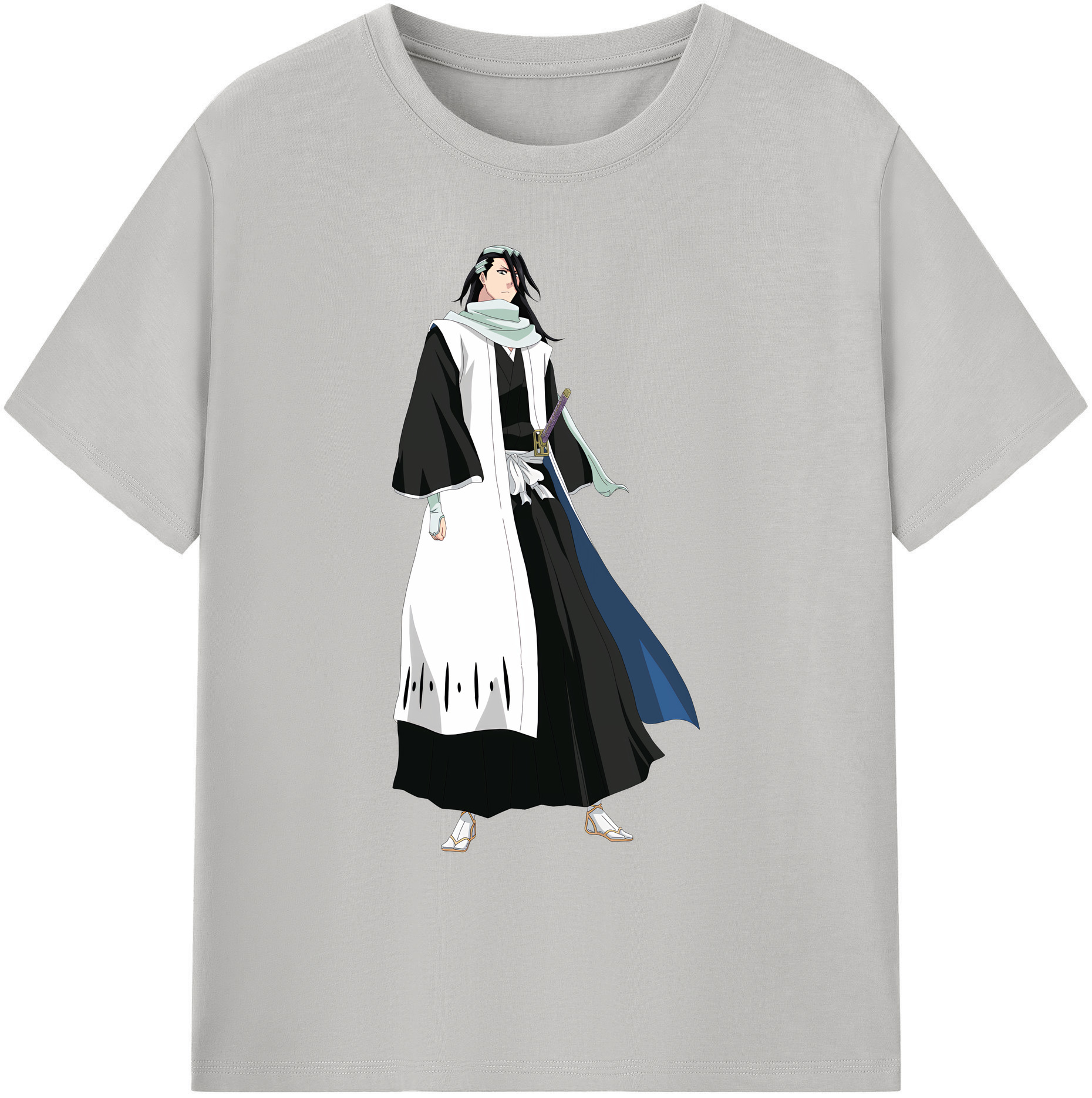 （画像用） ブリーチ くちき びゃくや BLEACH Kuchiki Byakuya 綿100％ メンズ半袖Tシャツ｜肌触りやわらか＆通気性